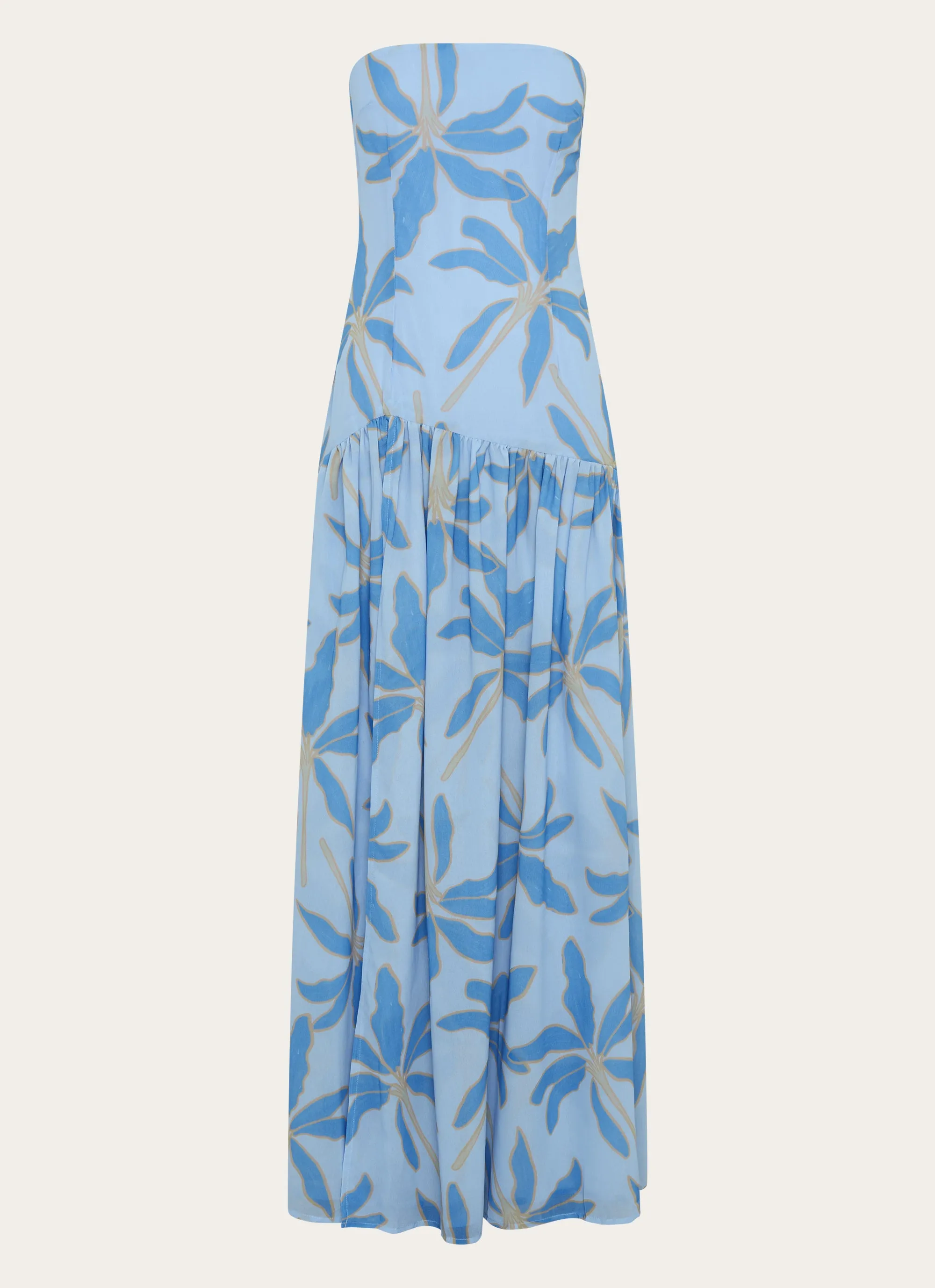 Winter Layer Cozy Cut Eden Strapless Maxi Dress - Opulent Blue