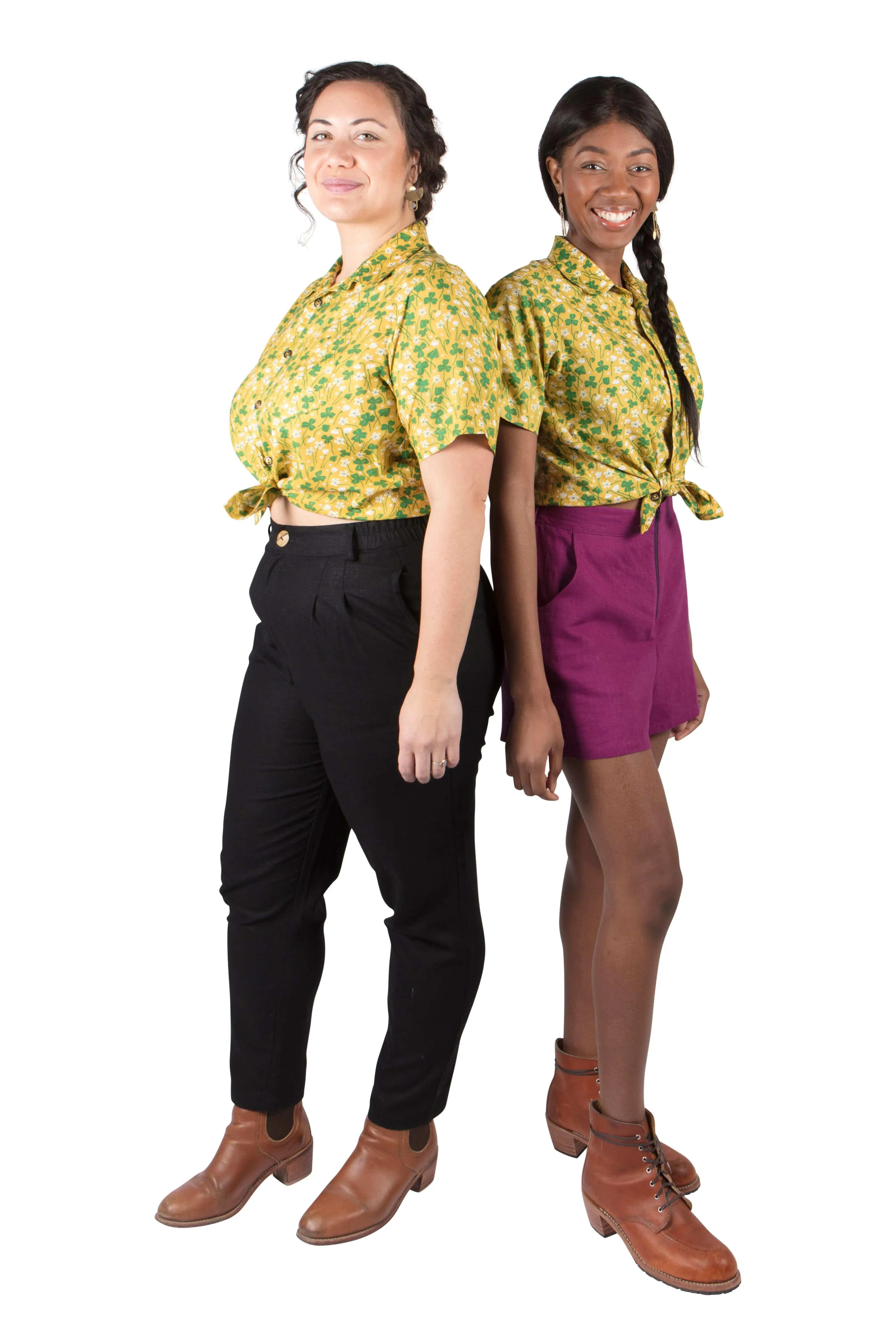 Unisex Button Up in Lemon Wood Sorrel Ventilated Back Panels