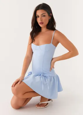 Running Late Mini Dress - Blue Elegant Feel