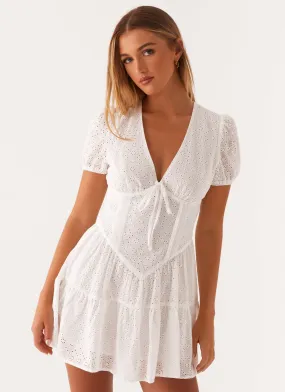 Tassel accents Sweetness Mini Dress - White
