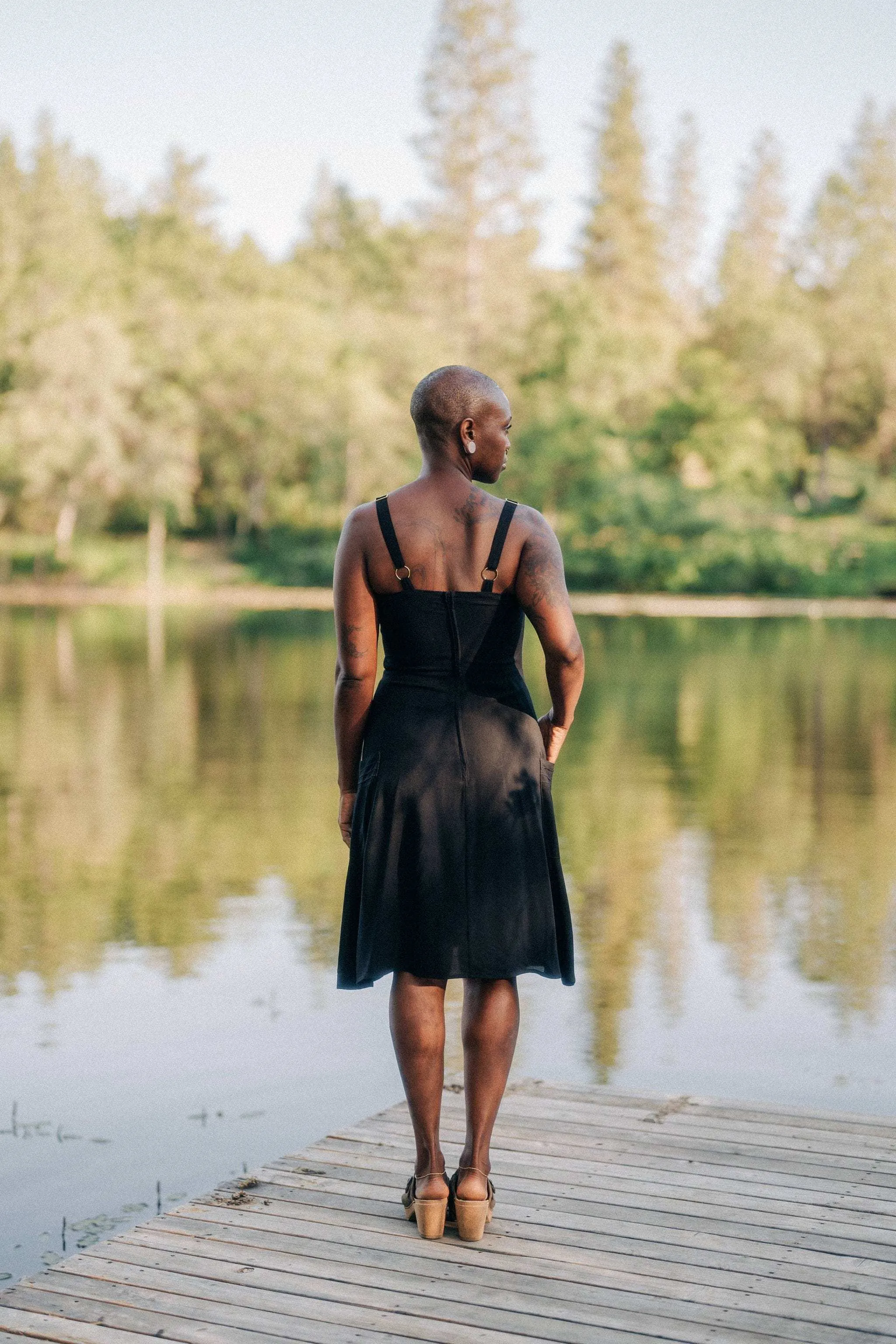 Fit Mood Uriah Dress in Black Challis