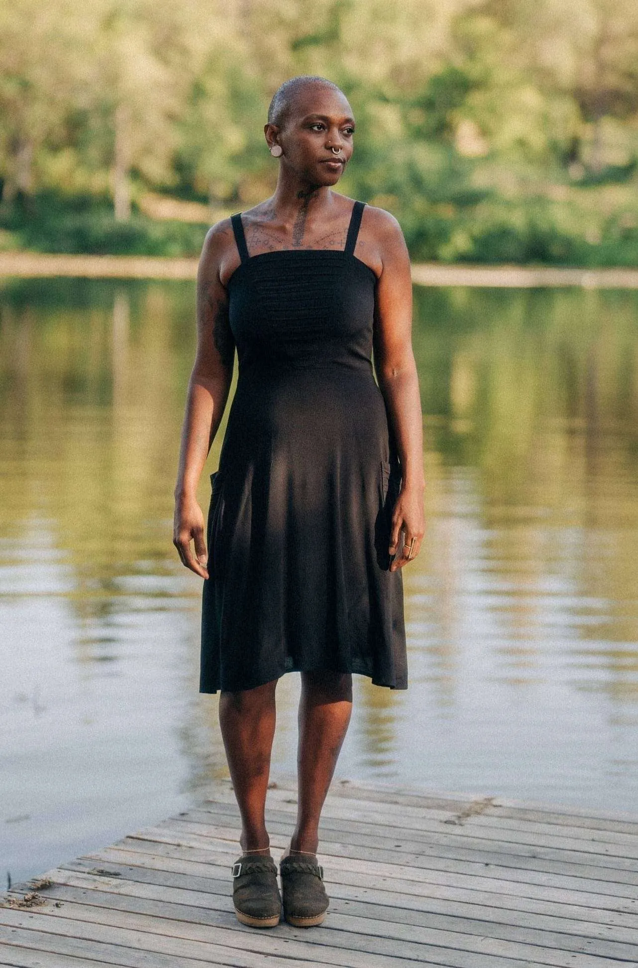 Uriah Dress in Black Challis All Daywear