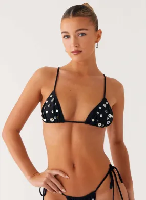 Vada Bikini Top - Black Lake Swim High Density Fabric