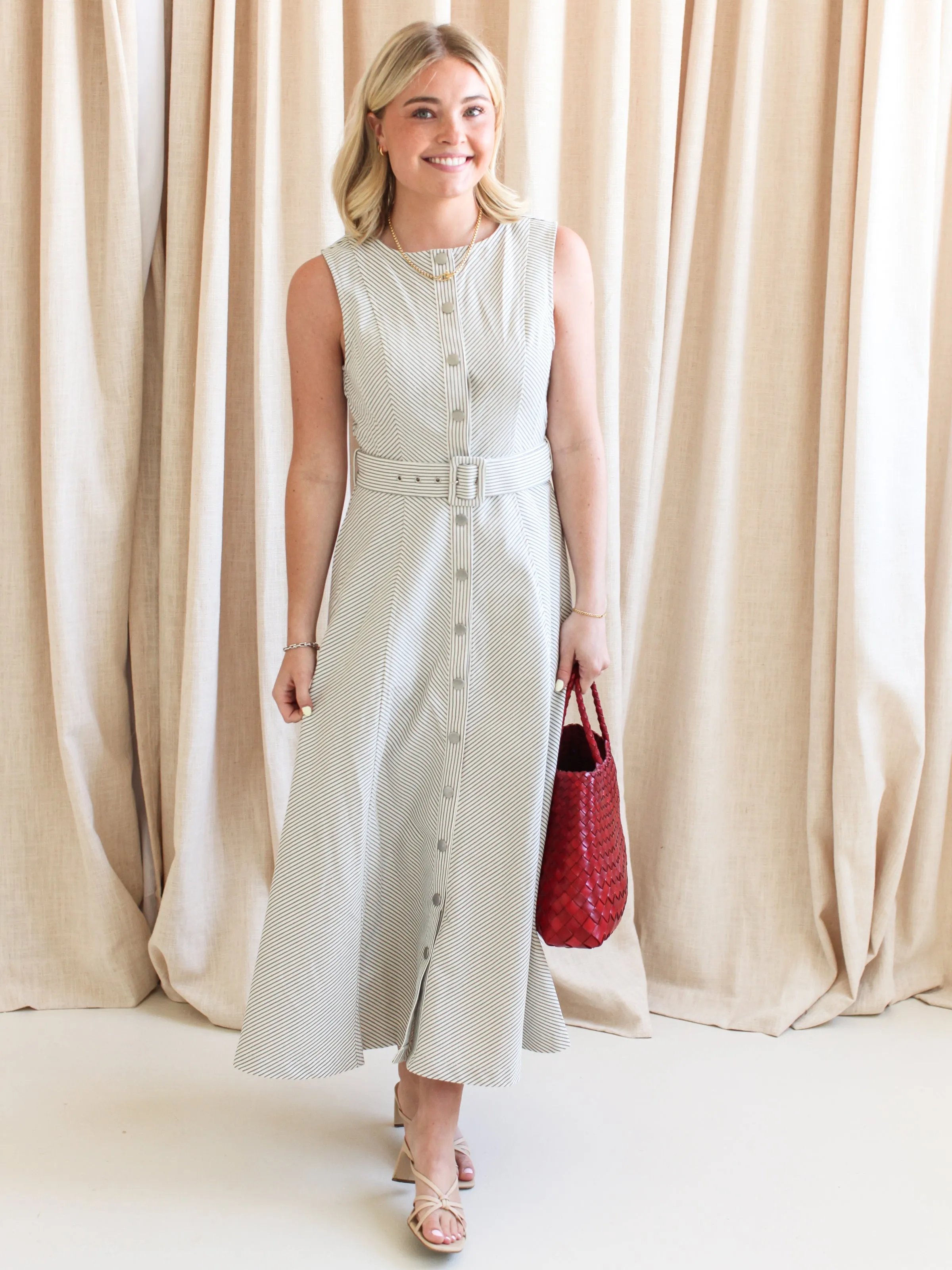 Valerie Striped Midi Dress Urban Classic Noble Aura