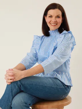 AbrasionResistant Finish Vance Blue Peplum