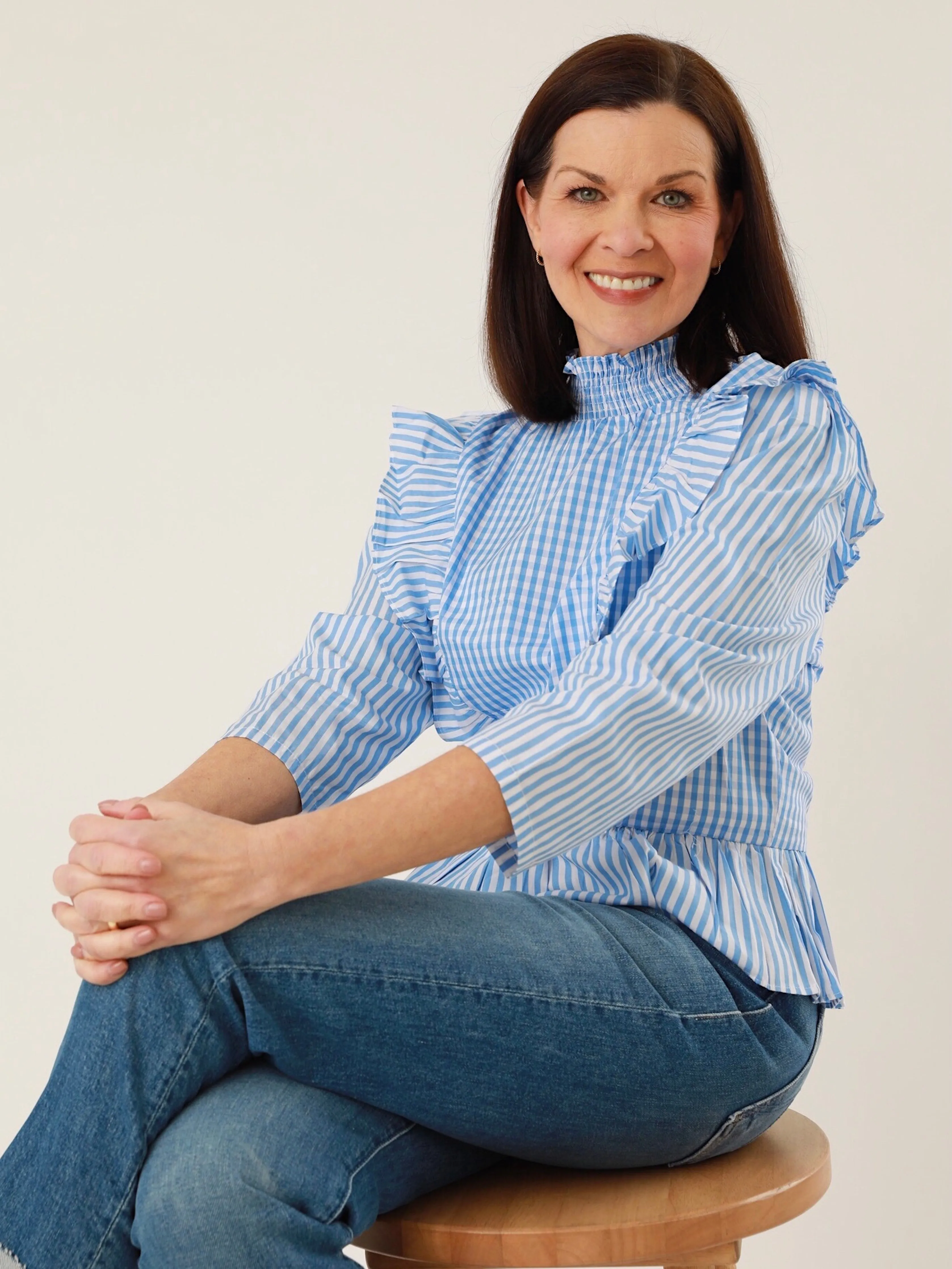 AbrasionResistant Finish Vance Blue Peplum