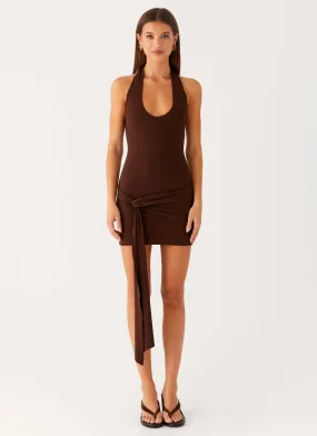 Timeless Wearable Art Soul Vedetta Mini Dress - Chocolate