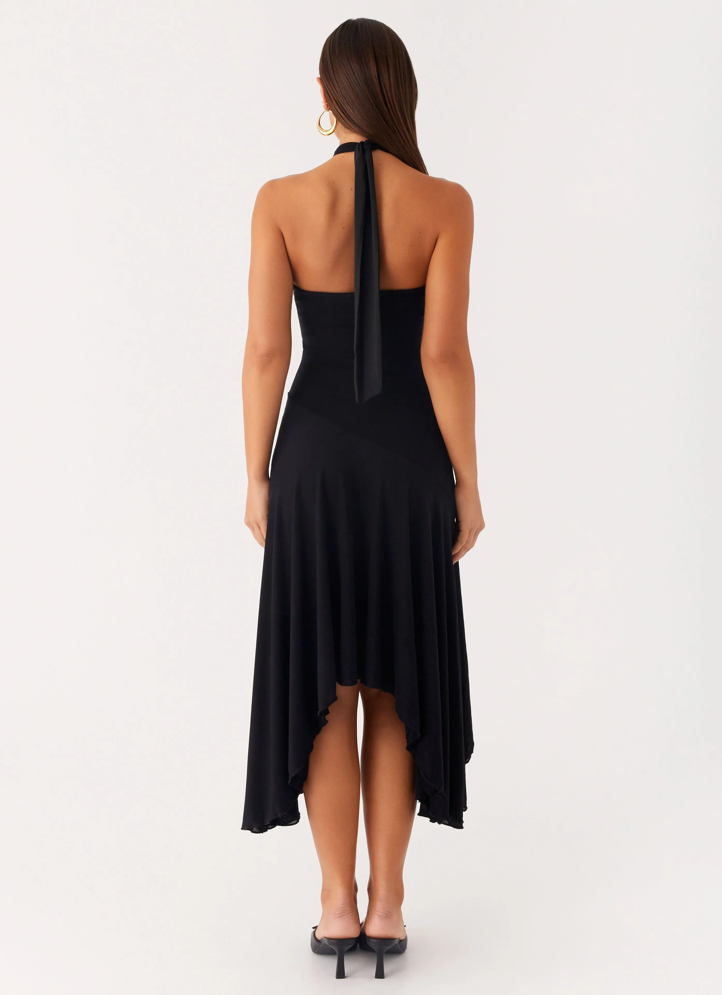 Gender Inclusive Velvet Sky Midi Dress - Black