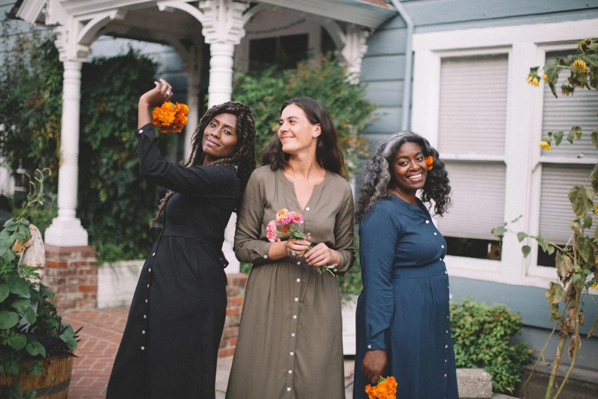 Vera Dress in Navy Challis Lazy Pick Mermaid-Hem