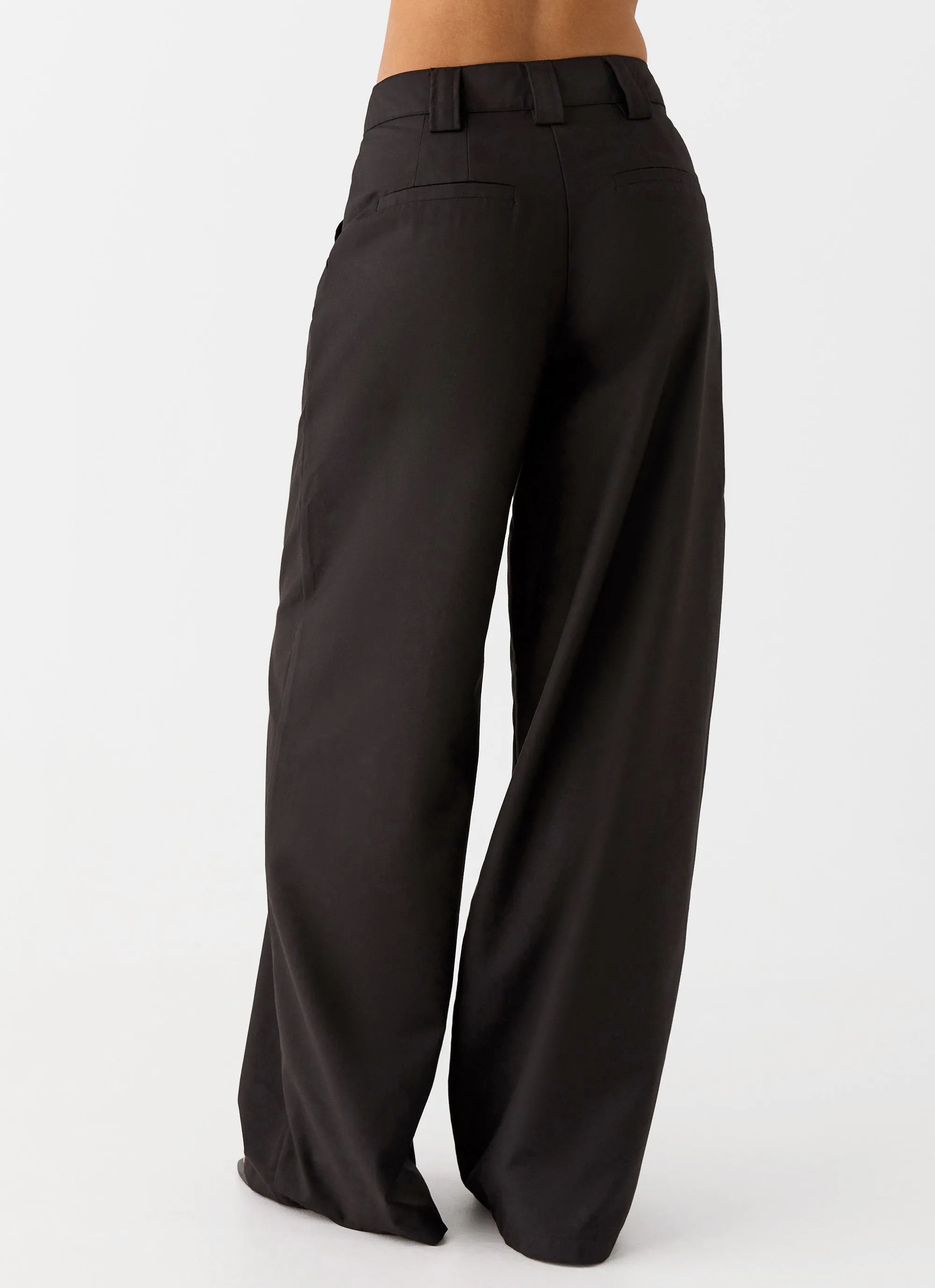 High Rise Design Siena Style Tailored Pants - Black