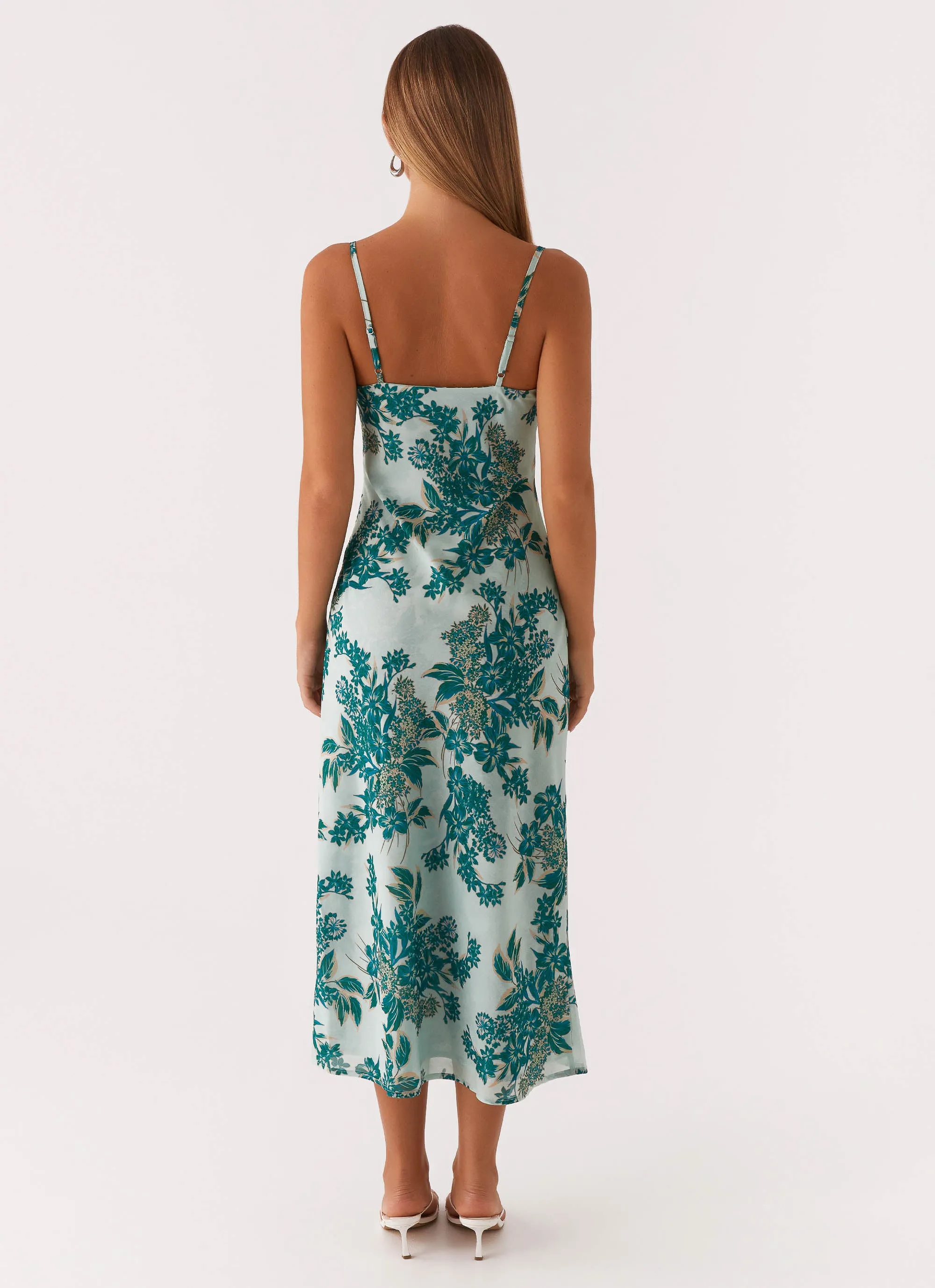 Love Song Midi Dress - Cloud Nine Floral Easy Texture