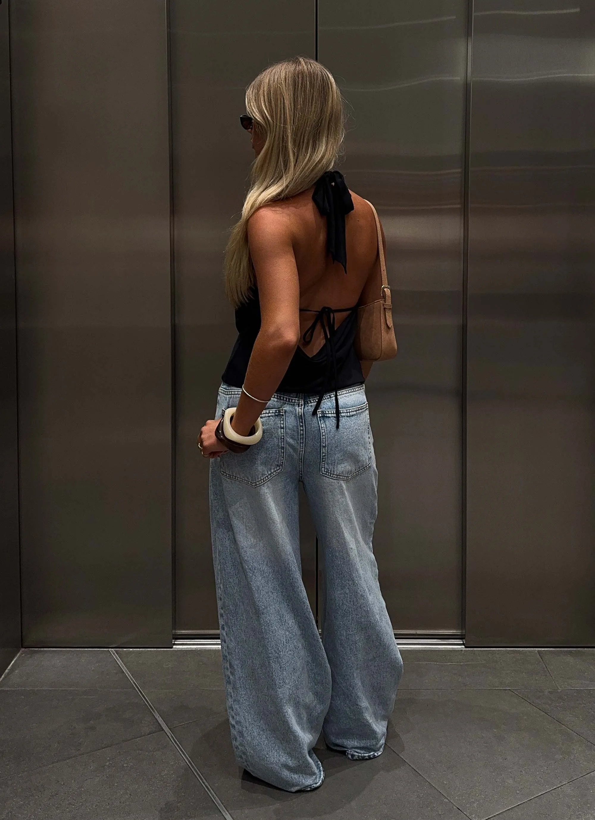 Timeless Wide Leg Jeans - Bleached Blue Reliable Outfit Casual Student Outfit