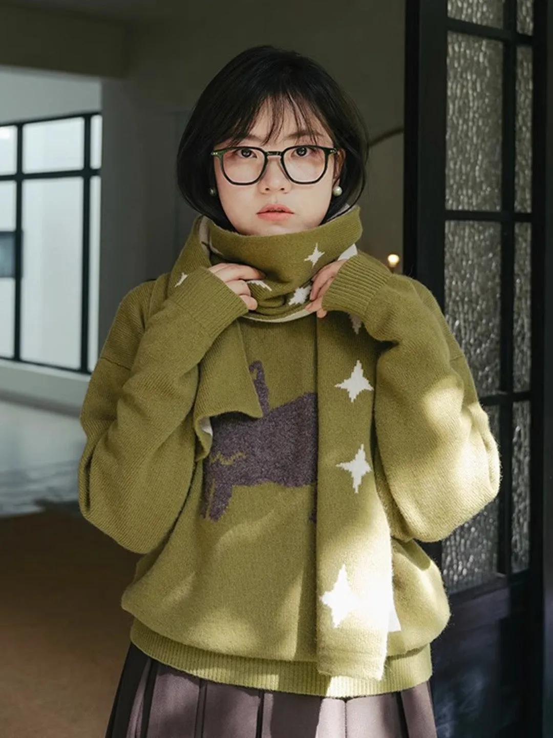 Chowxiaodou 100% Wool Knit Sweater TaglessDesign NonToxic Certification