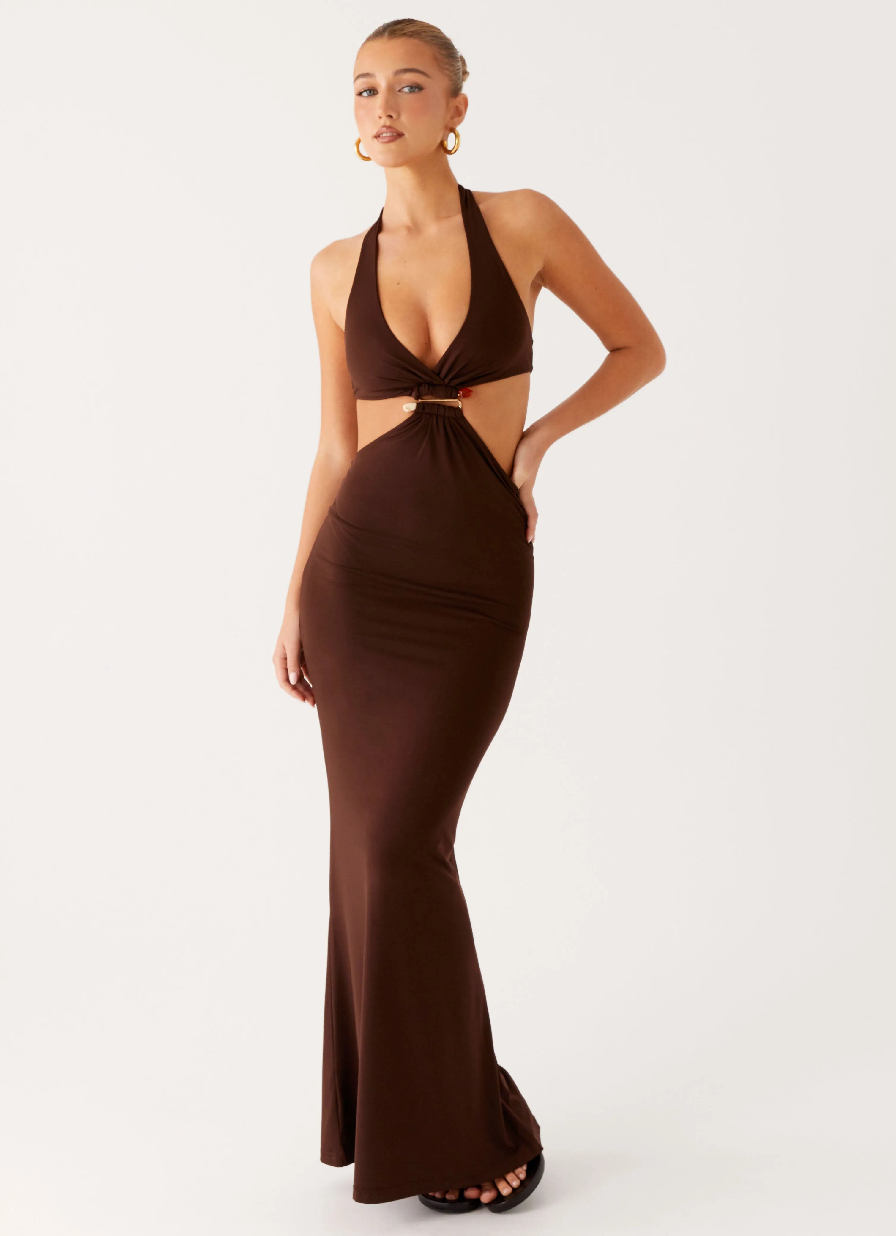 Shawnie Maxi Dress - Chocolate Light Fall Day Glow