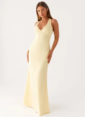 Desi Halterneck Maxi Dress - Yellow Light Wear