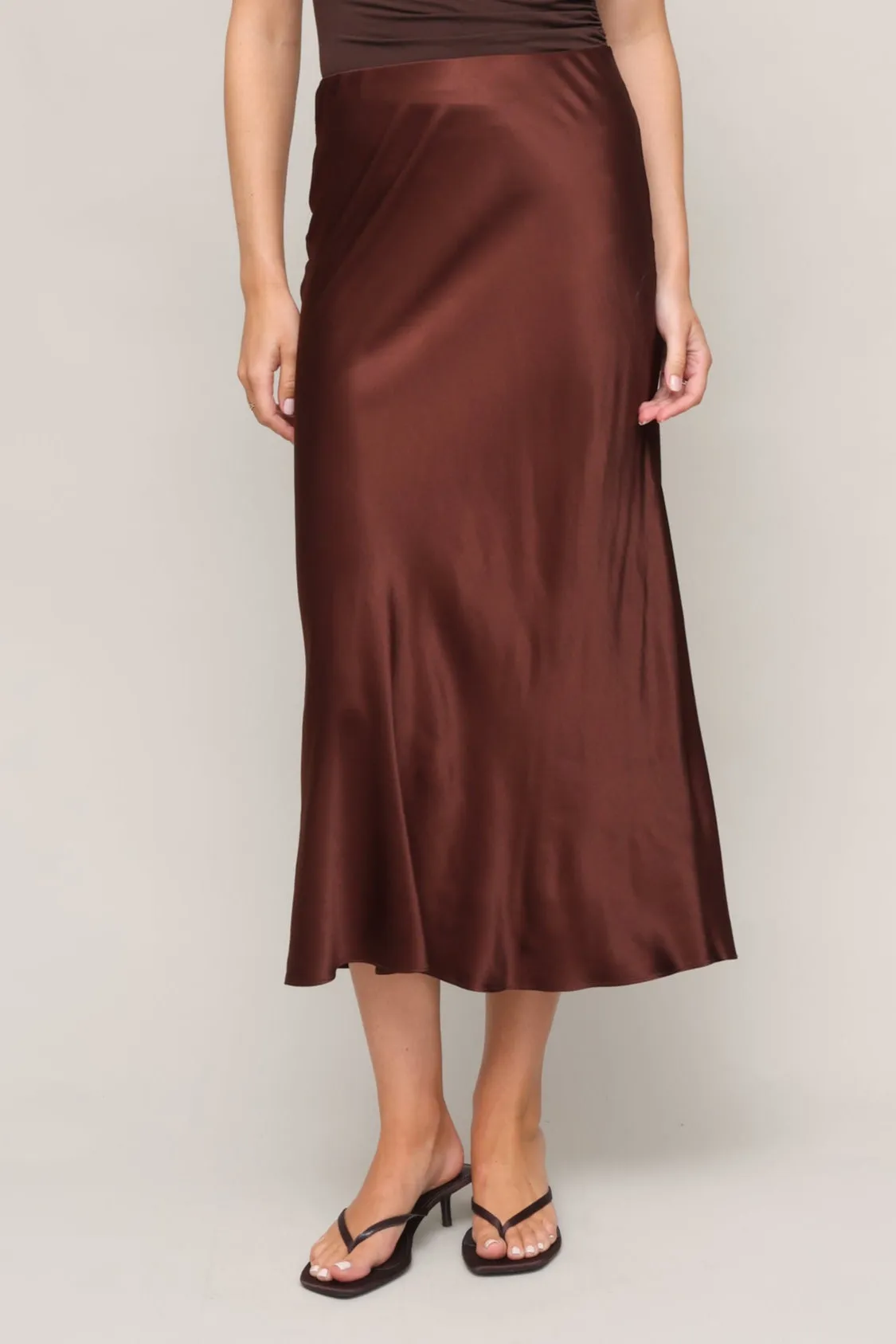 Anya Satin Skirt Comfortable Wear warm tones