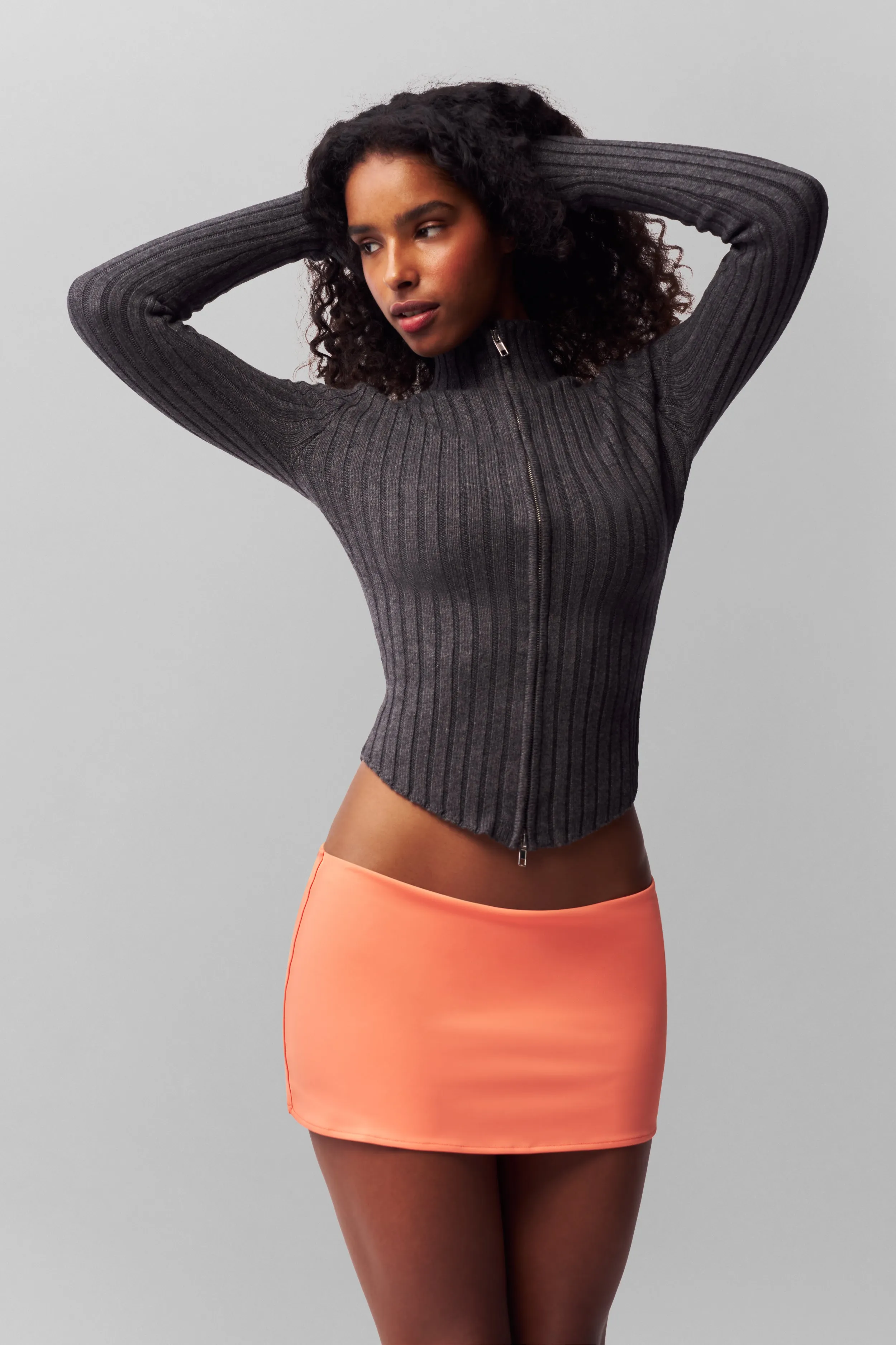 Nell Zip Up Breathable Ventilation FlexibleRibbedTrims