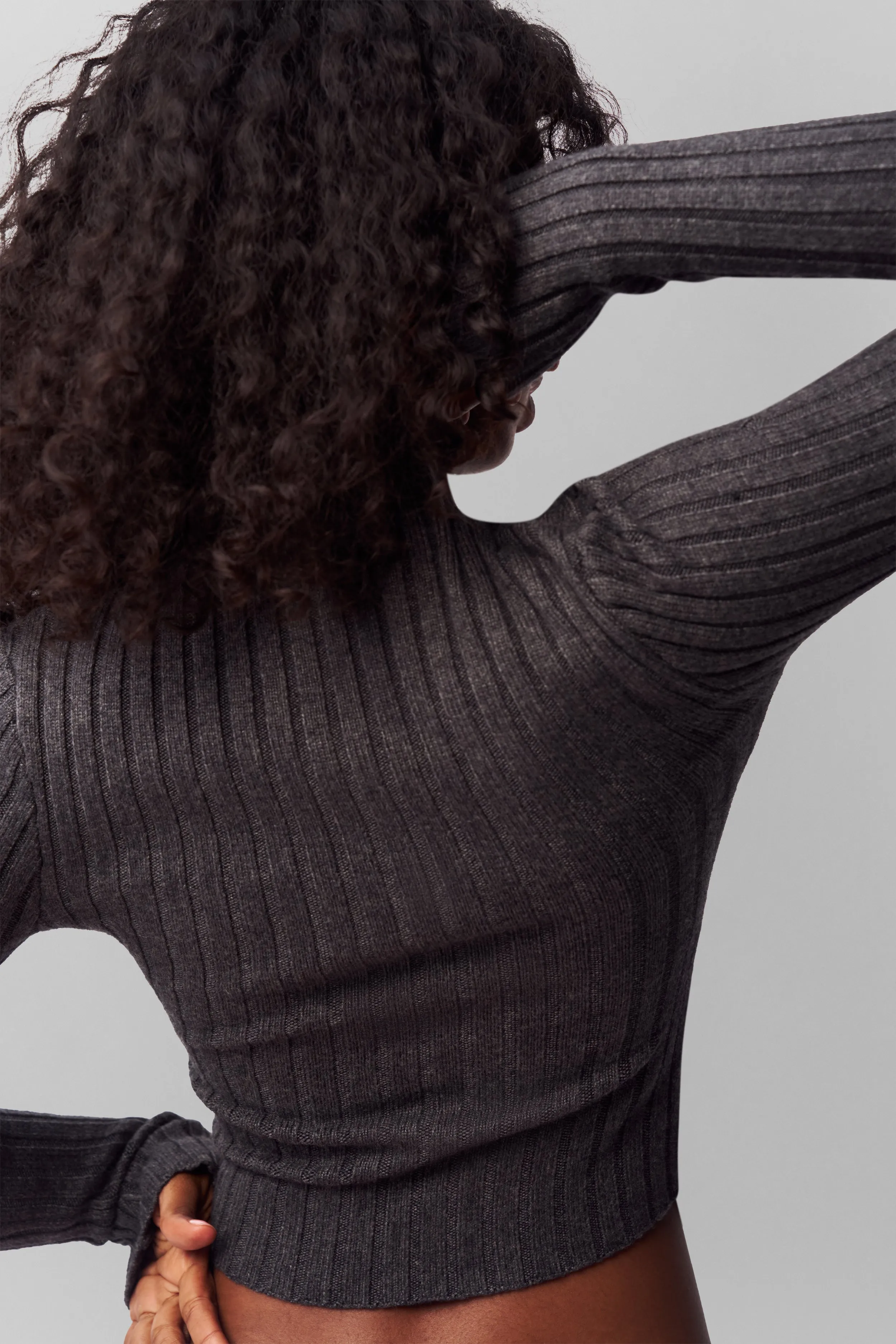 Nell Zip Up Wide Shoulder Cut