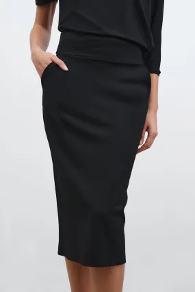 Vesey Pencil Skirt RibbedTrim AbrasionResistant Fabric