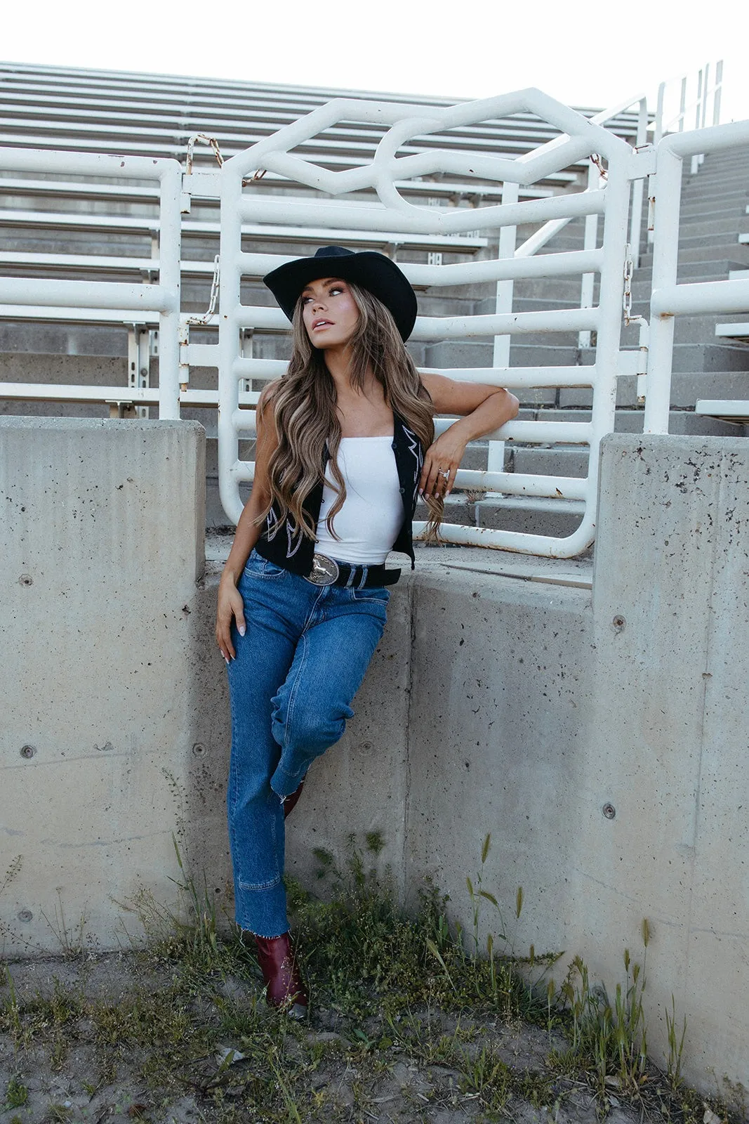 Vest in Show Embroidered Vest DoubleLayered