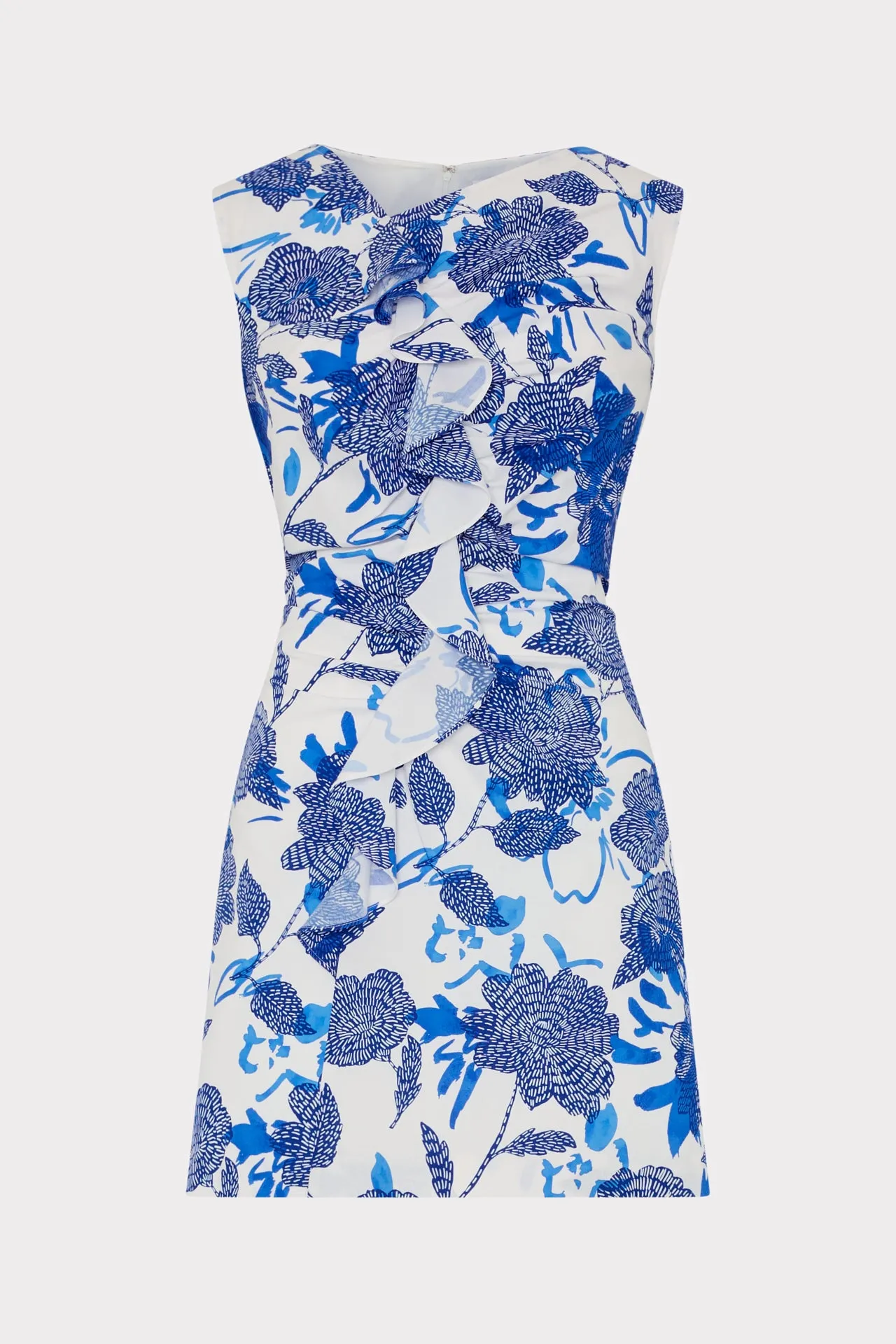 Vibrant color Novella Brushwork Floral Poplin Mini Dress