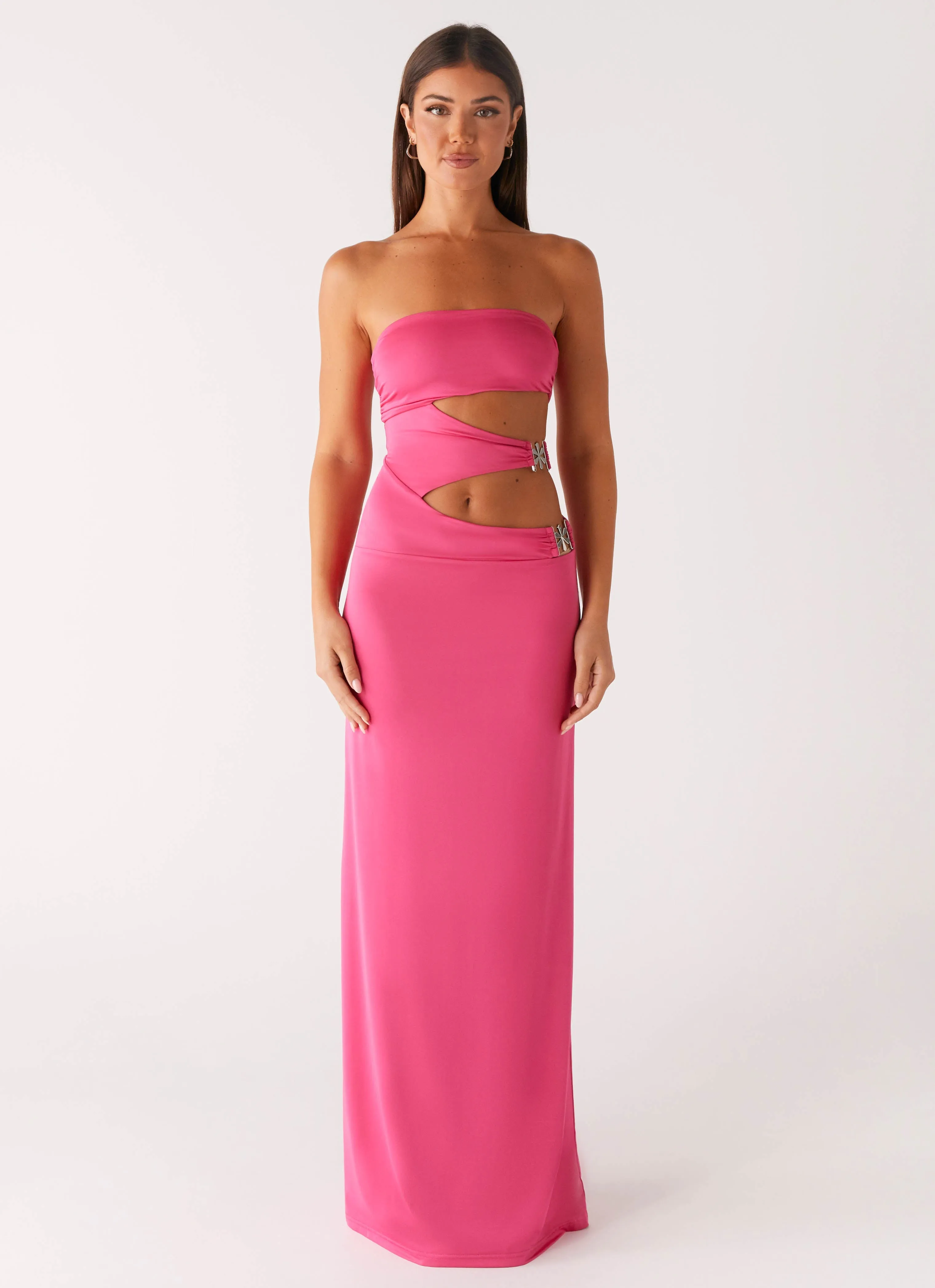 Versatile Fit Ruffle-Detail Montego Maxi Dress - Pink