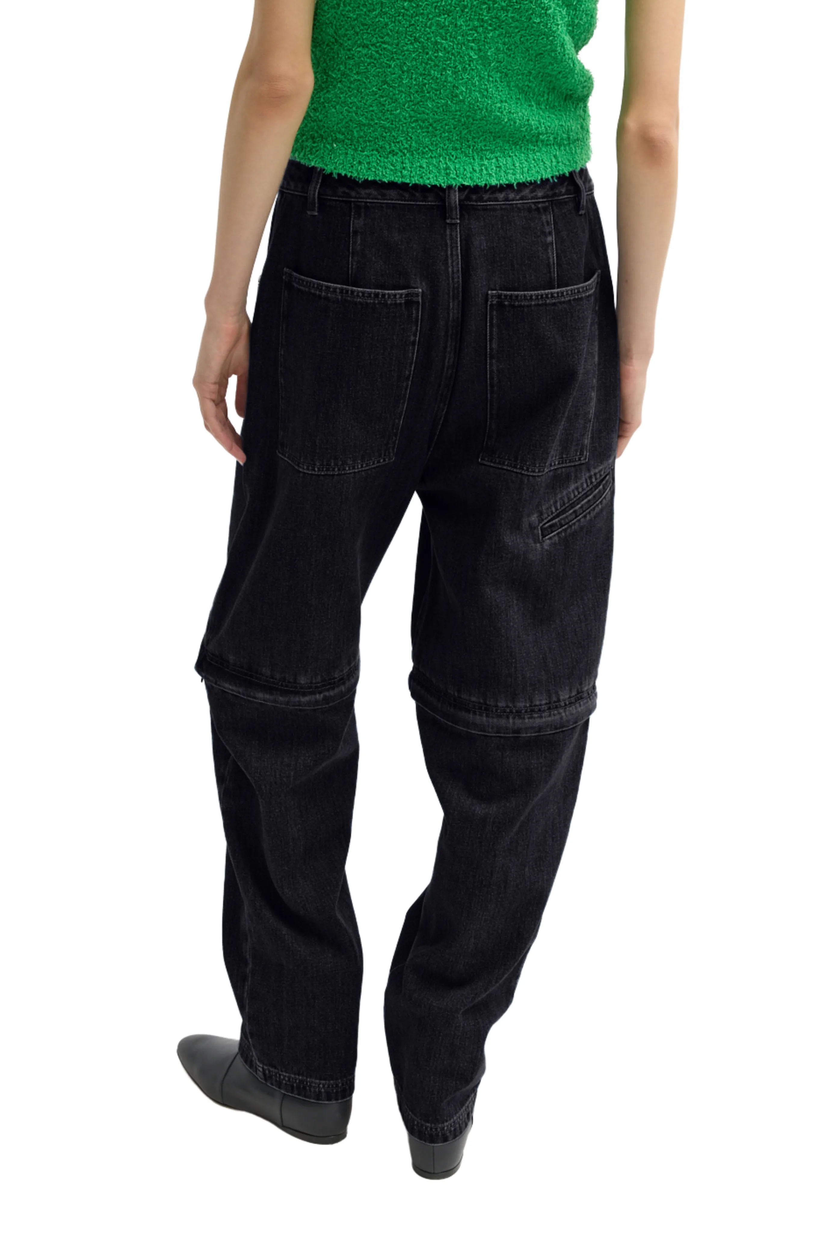 Black Denim Lars Convertible Zip Jean Travel Outfit Casual Stretch Wardrobe Fit