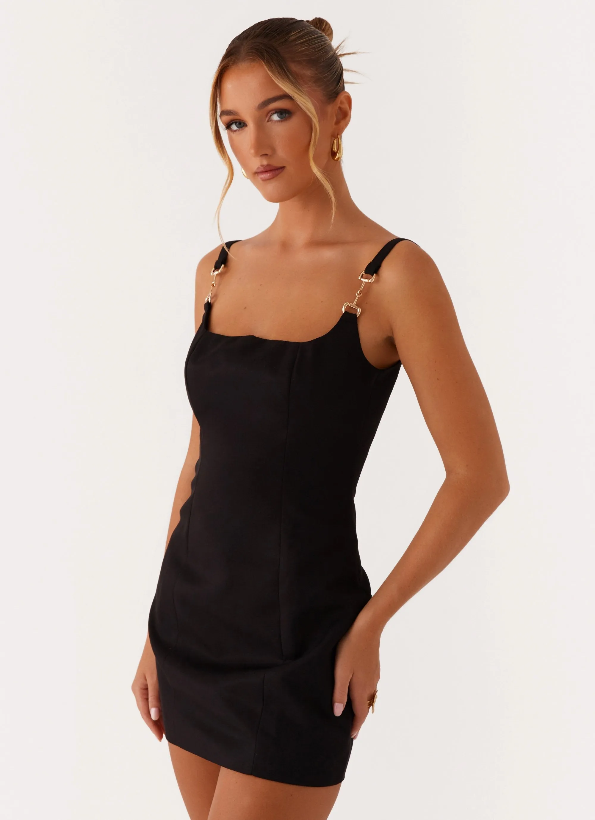 Aretha Mini Dress - Black Aesthetic Look Subtle Mood