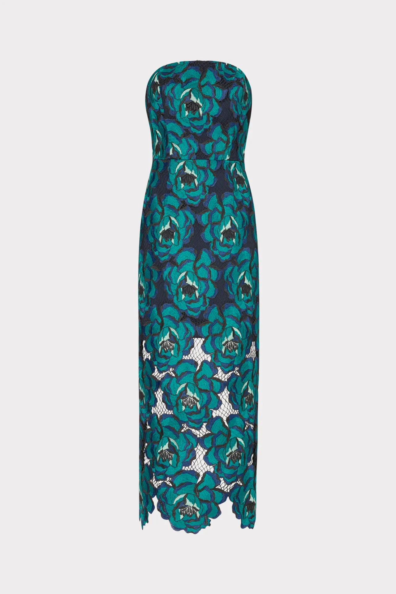 Kait Blue Bloom Midi Dress Gentle Glow