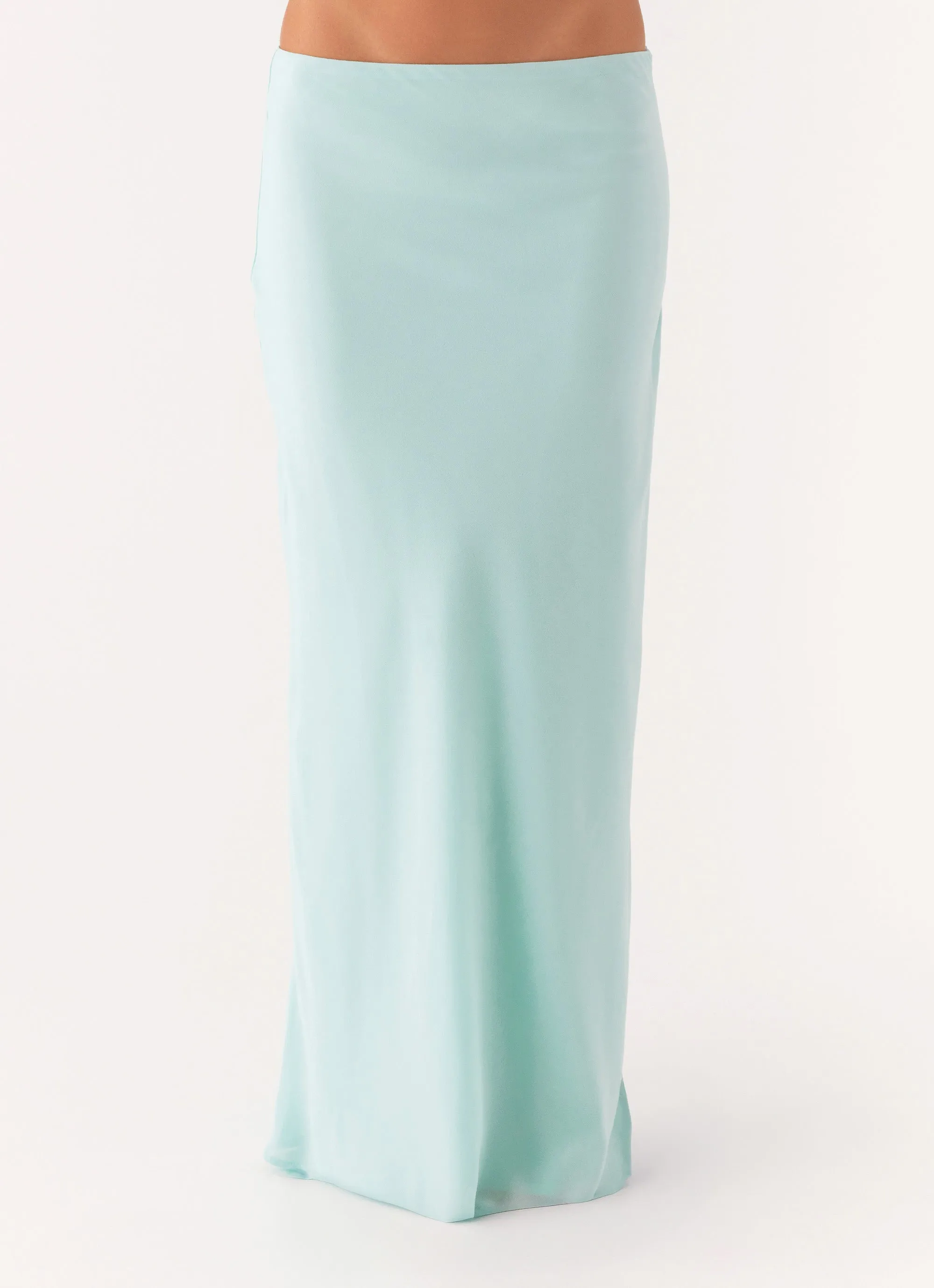 Another Life Chiffon Maxi Skirt - Pale Blue Fashion Combo