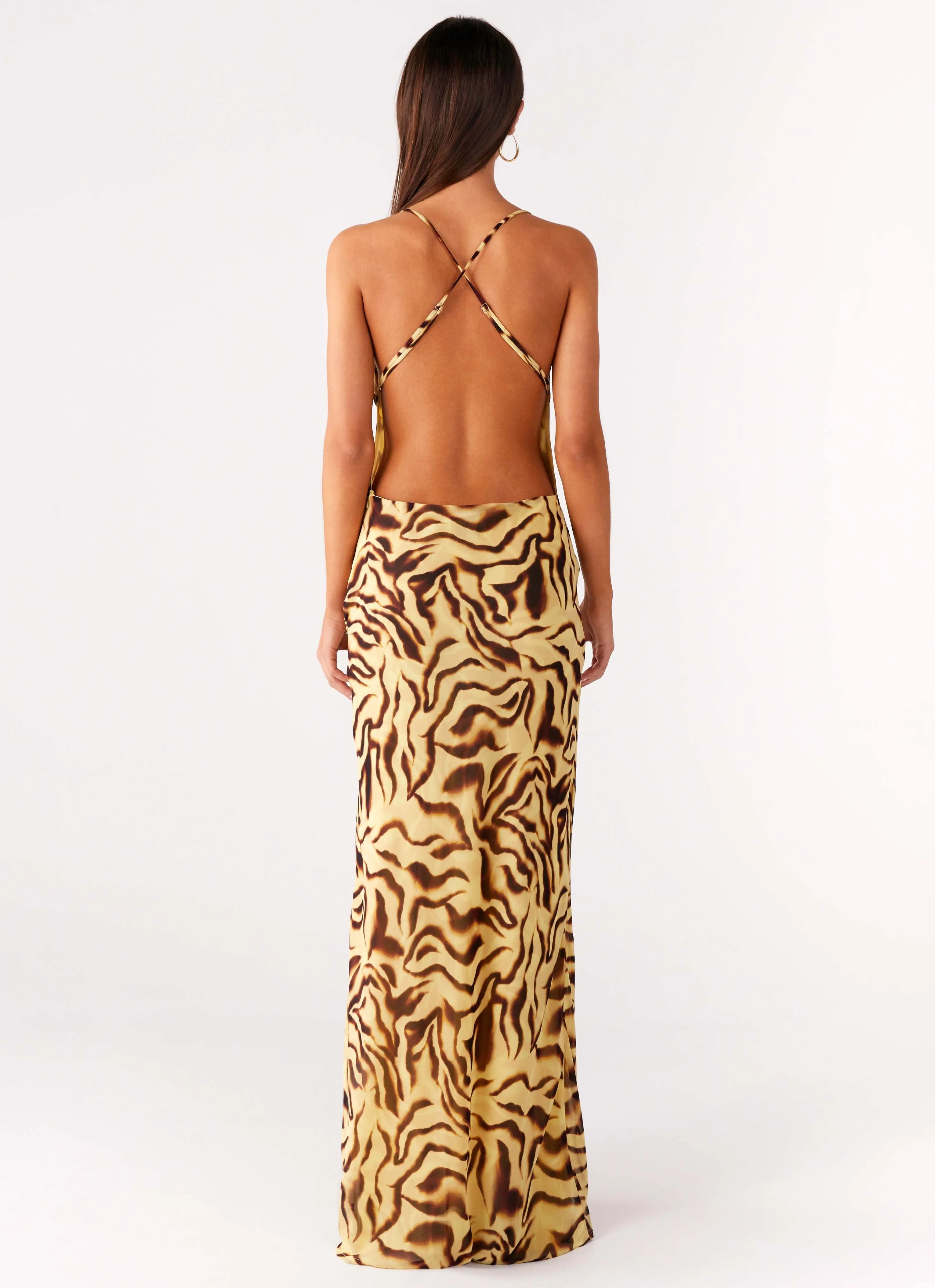 Chic Statement Viva Lune Maxi Dress - Laguna Print