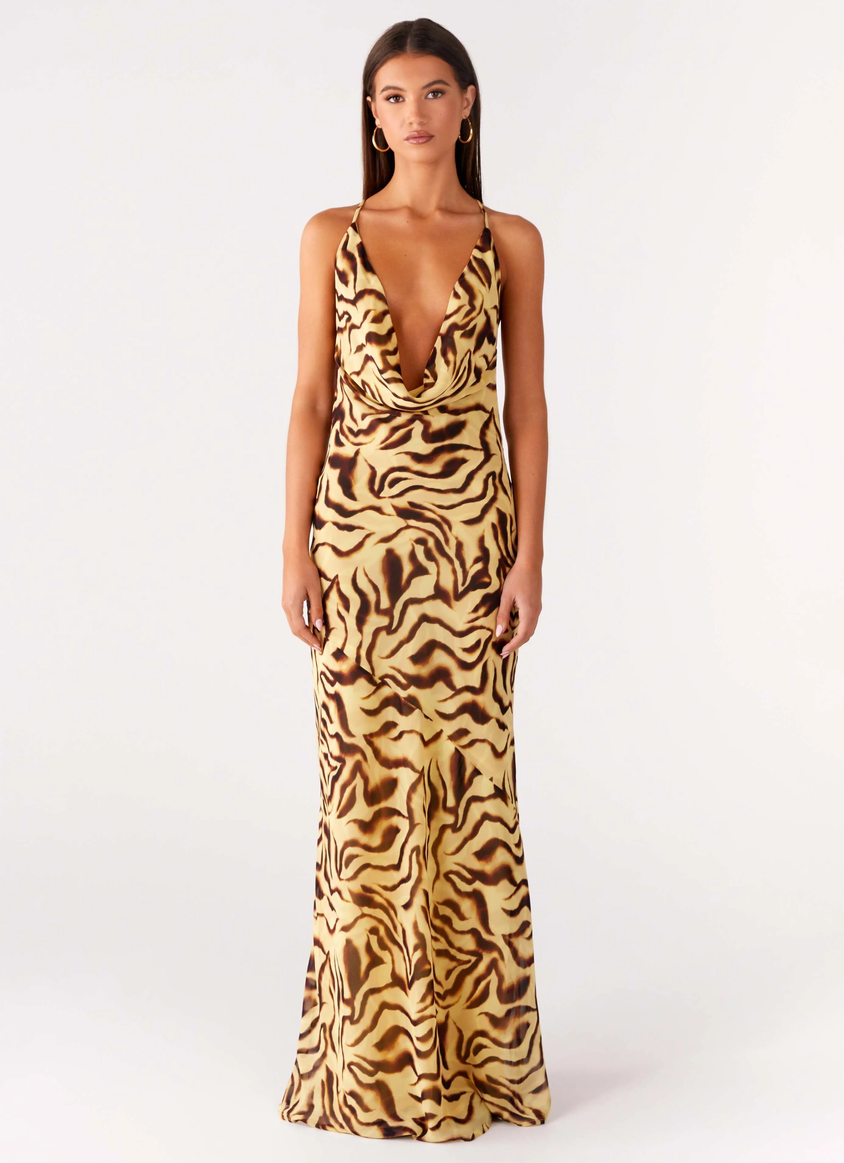 Viva Lune Maxi Dress - Laguna Print Bold Elegance
