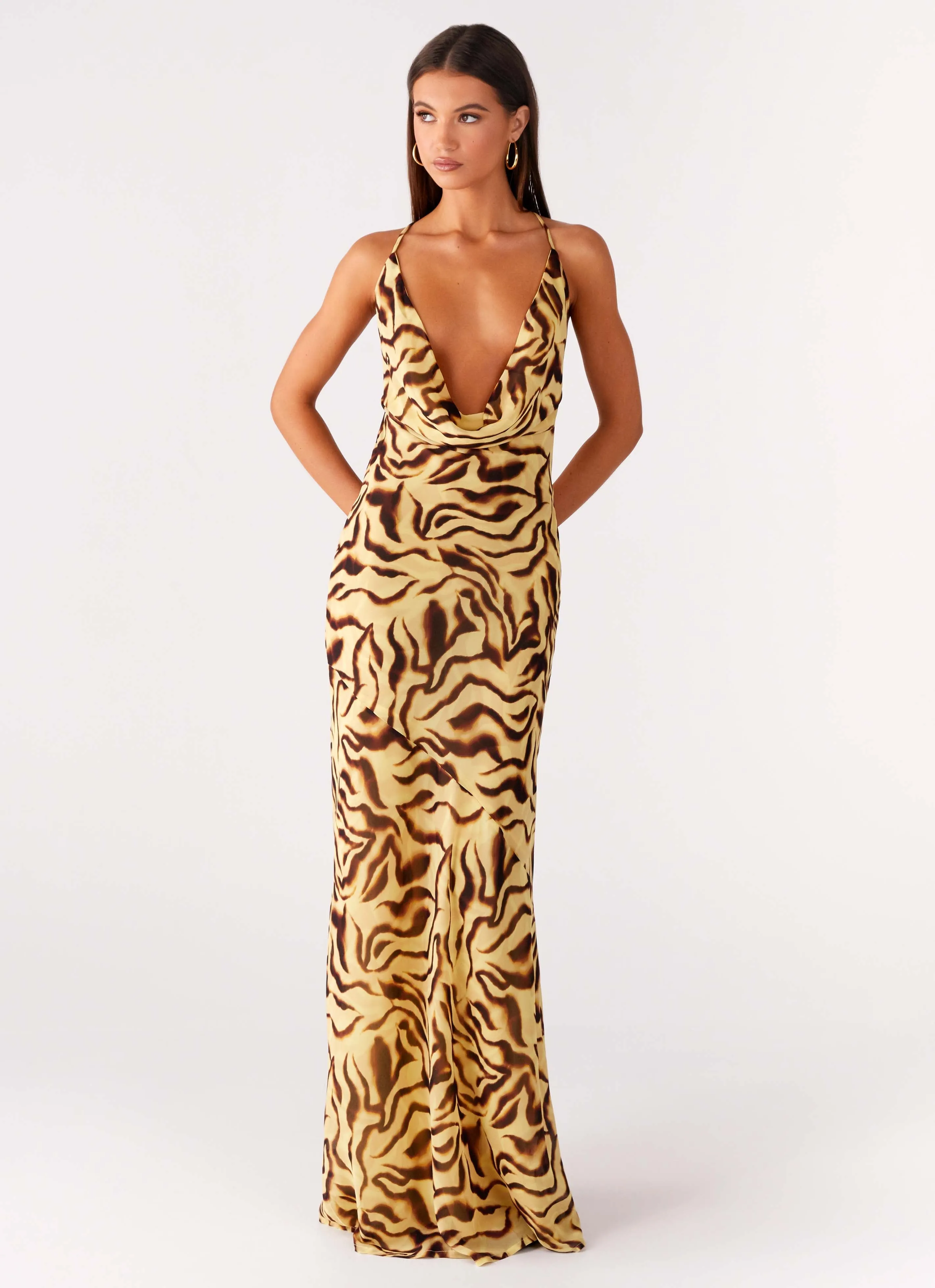 Viva Lune Maxi Dress - Laguna Print Soft Pleats