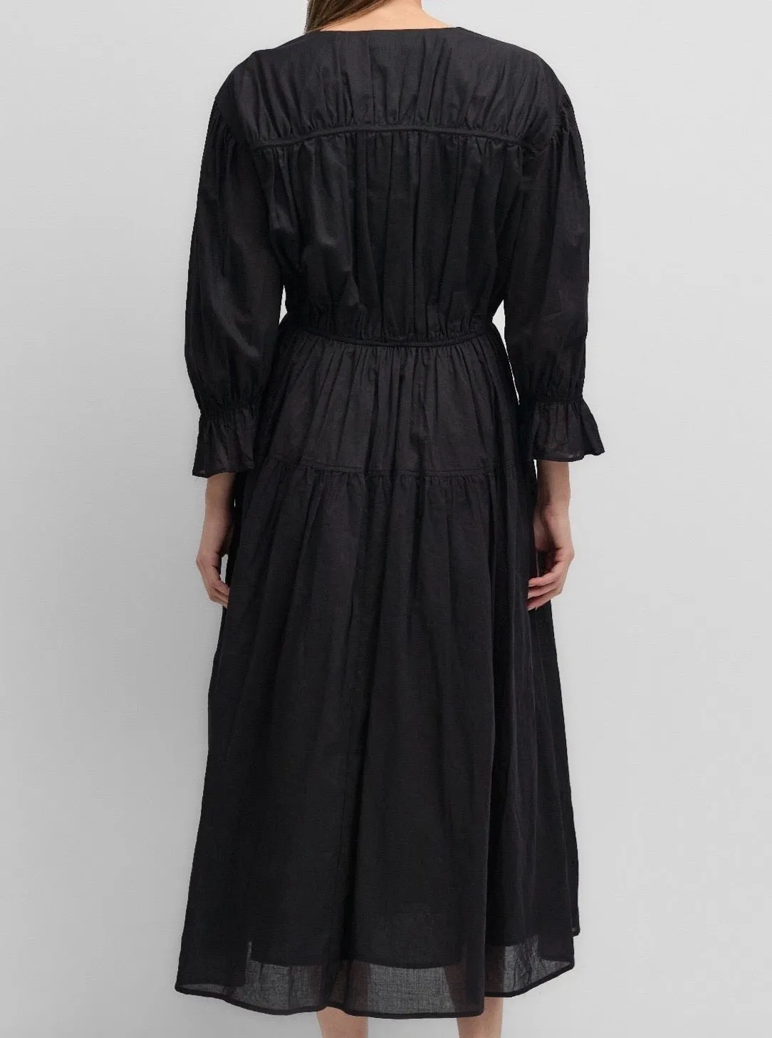 Silky-Feel Vivian Dress - Black