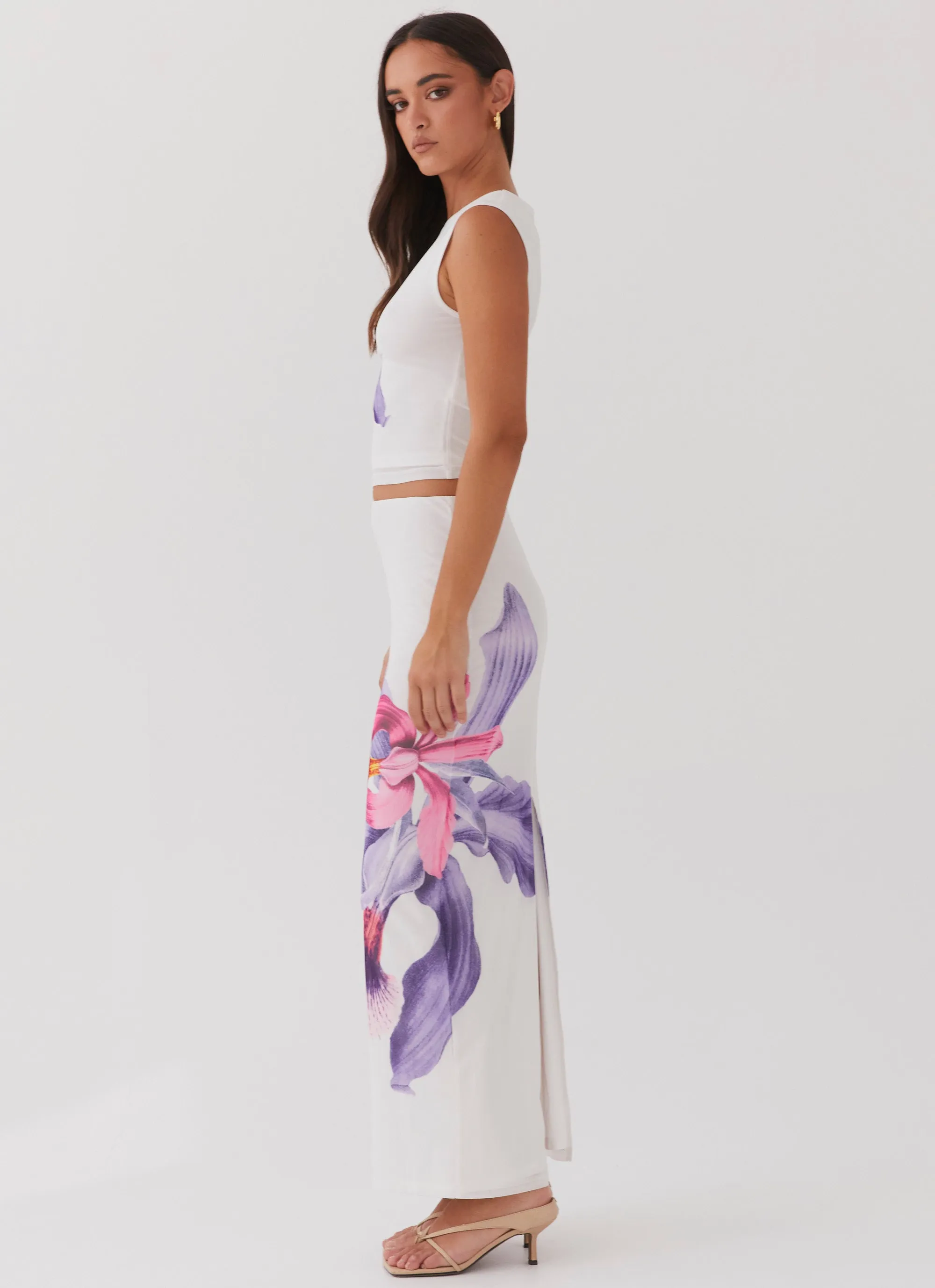 Waiting For Dawn Mesh Maxi Skirt - White Durable Stitching