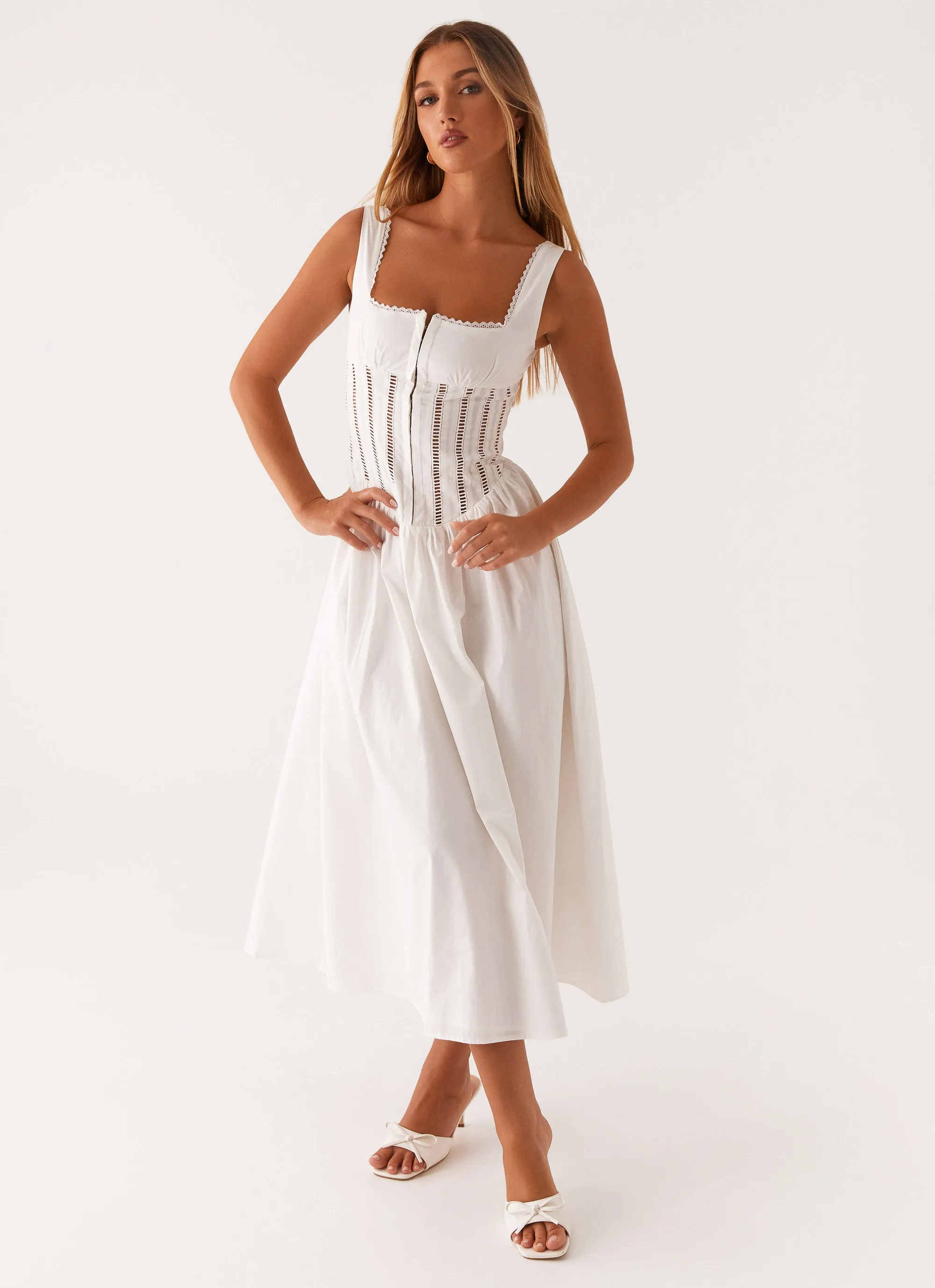 Waiting On You Midi Dress - White Inner Feel Formal Look