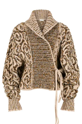 Tekla Cardigan Textured Slub Yarn Soft Apparel