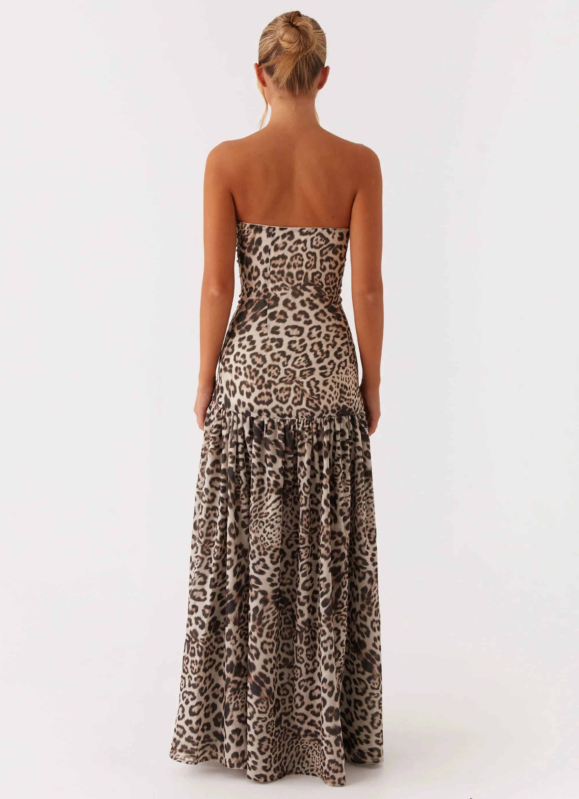 Subtle Mood Travel Essential Eden Strapless Maxi Dress - Leopard