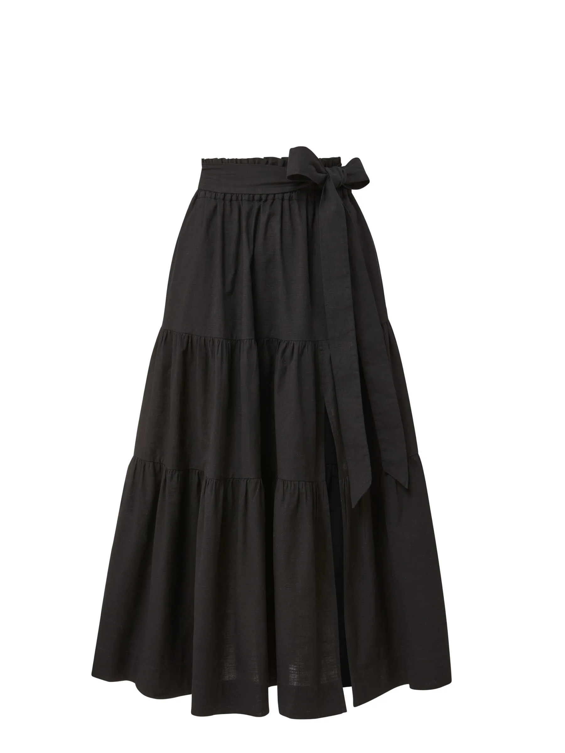 Jenni Skirt in Black Cotton Slub Family Celebration Mix Culture