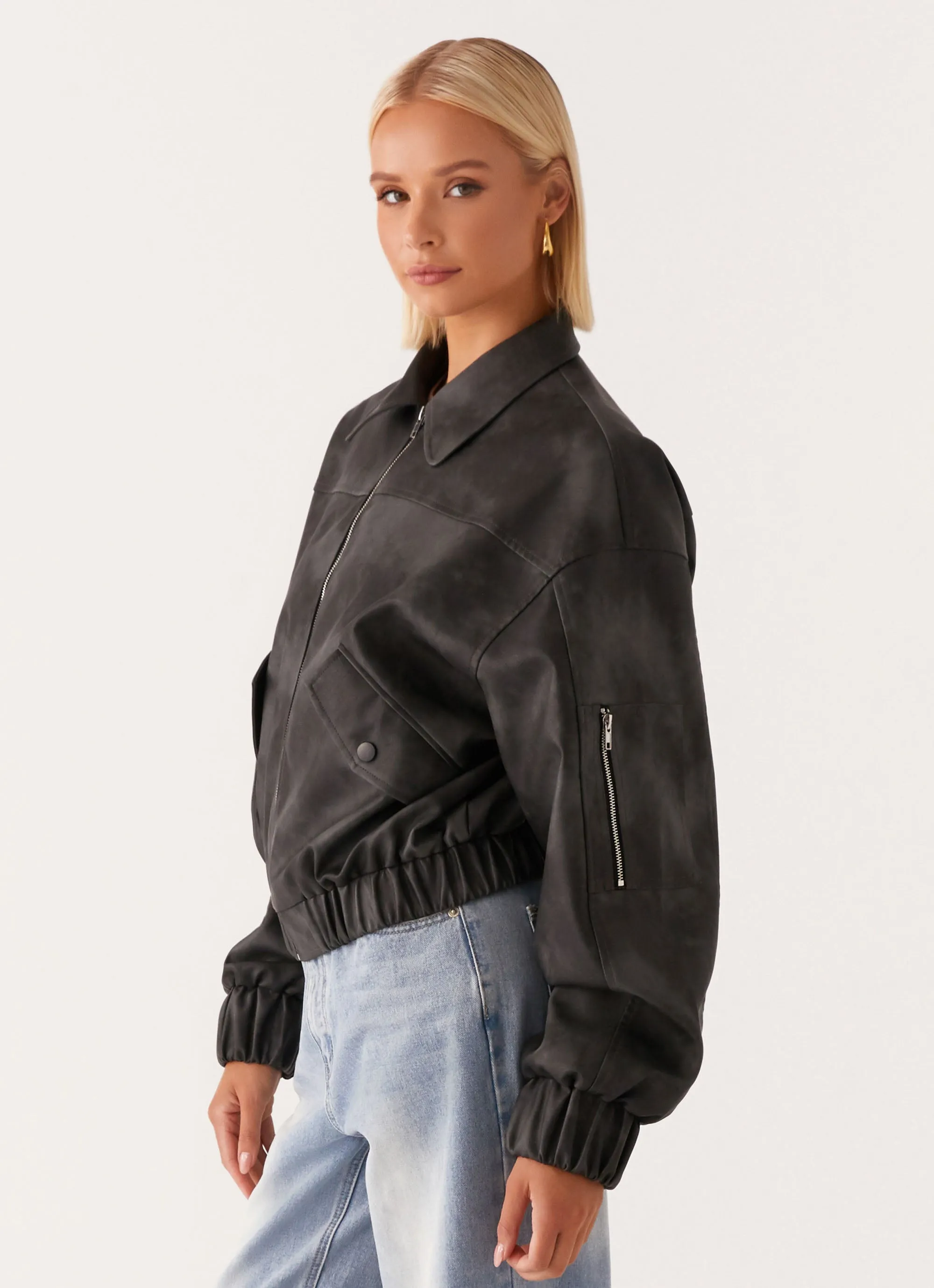 Washington Bomber Jacket - Black Protective Padding Determination