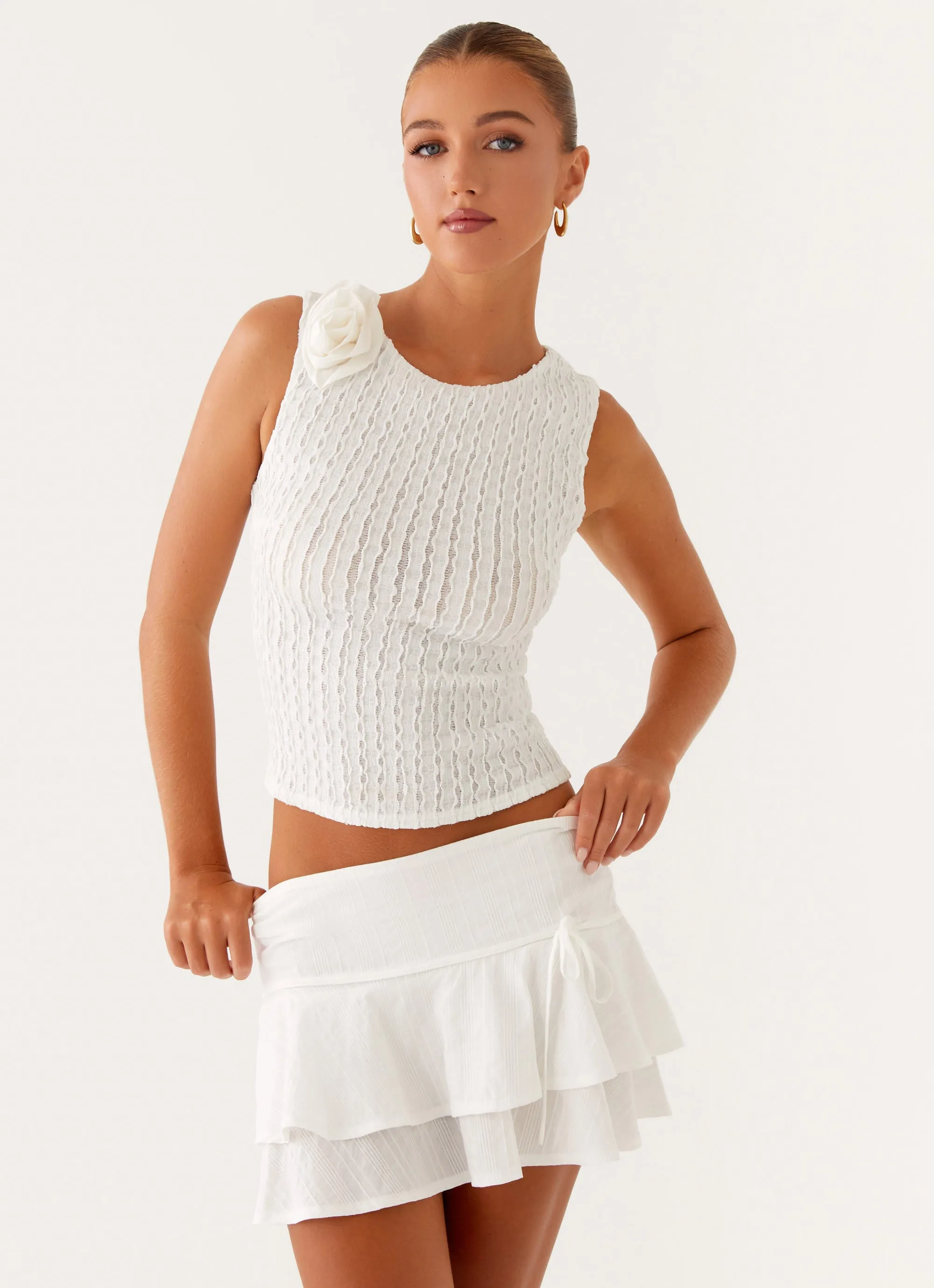 SoftTouch AthleisureCompatible Lisbon Tank Top - White