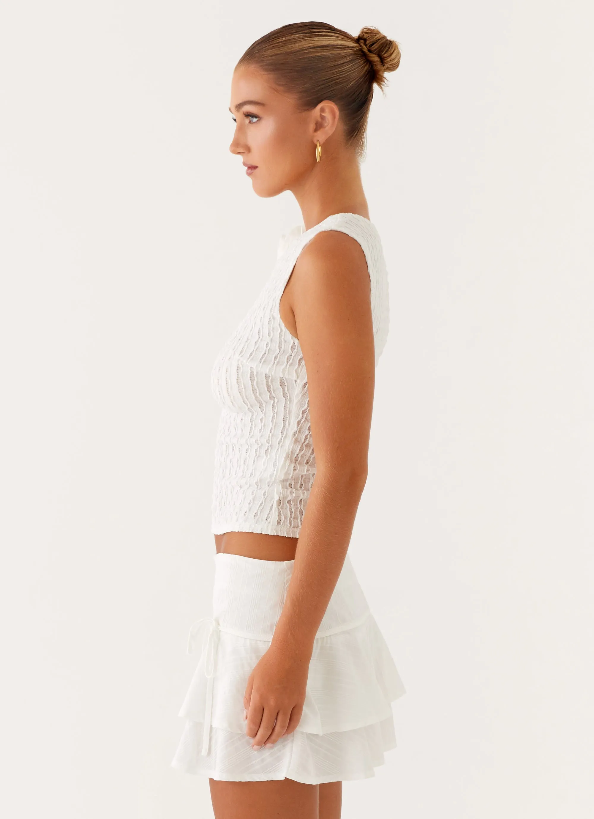 EthicallySourcedMaterial Heather Effect Finish Lisbon Tank Top - White