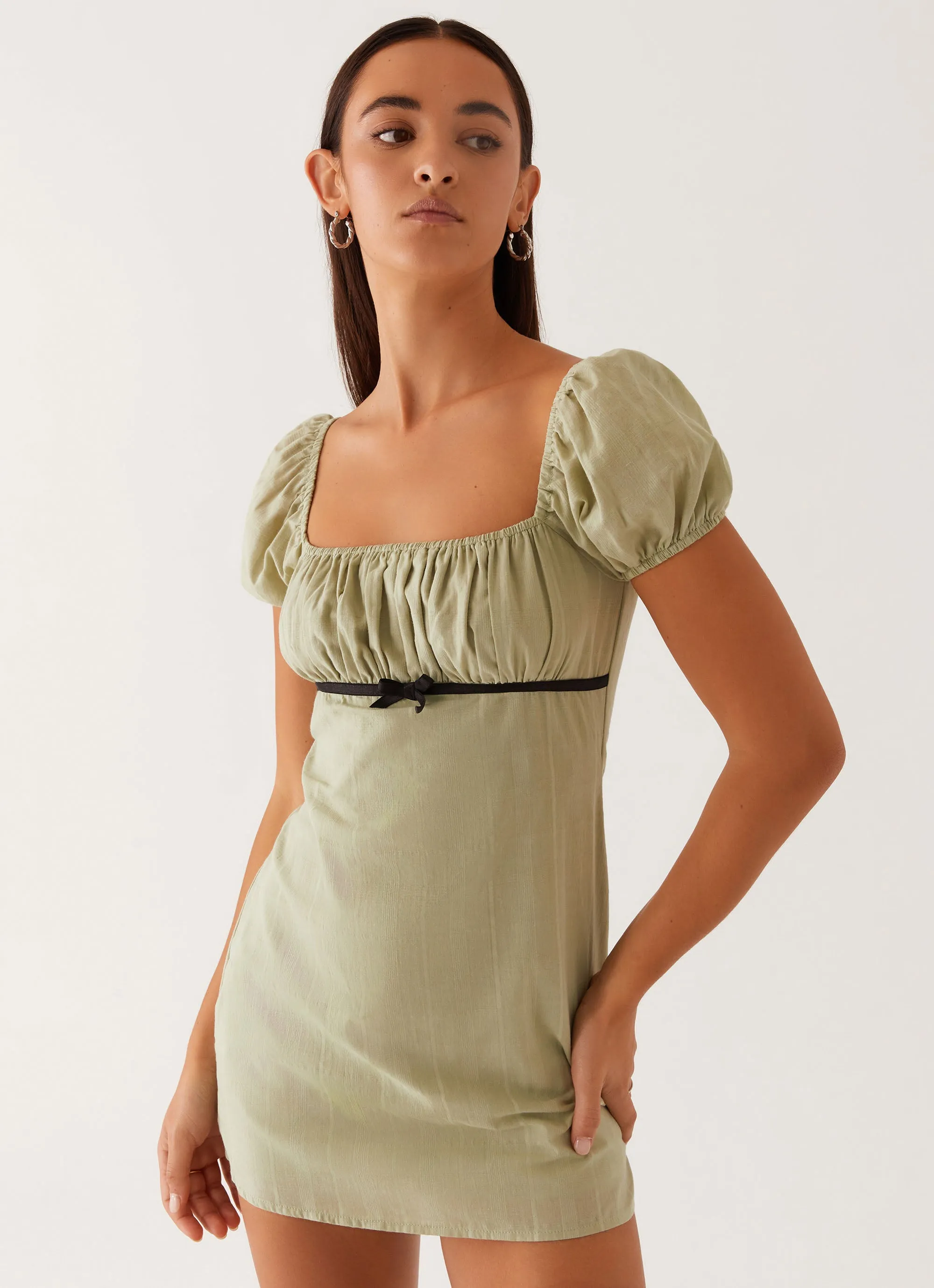 Cool Tone Fran Mini Dress - Pastel Green