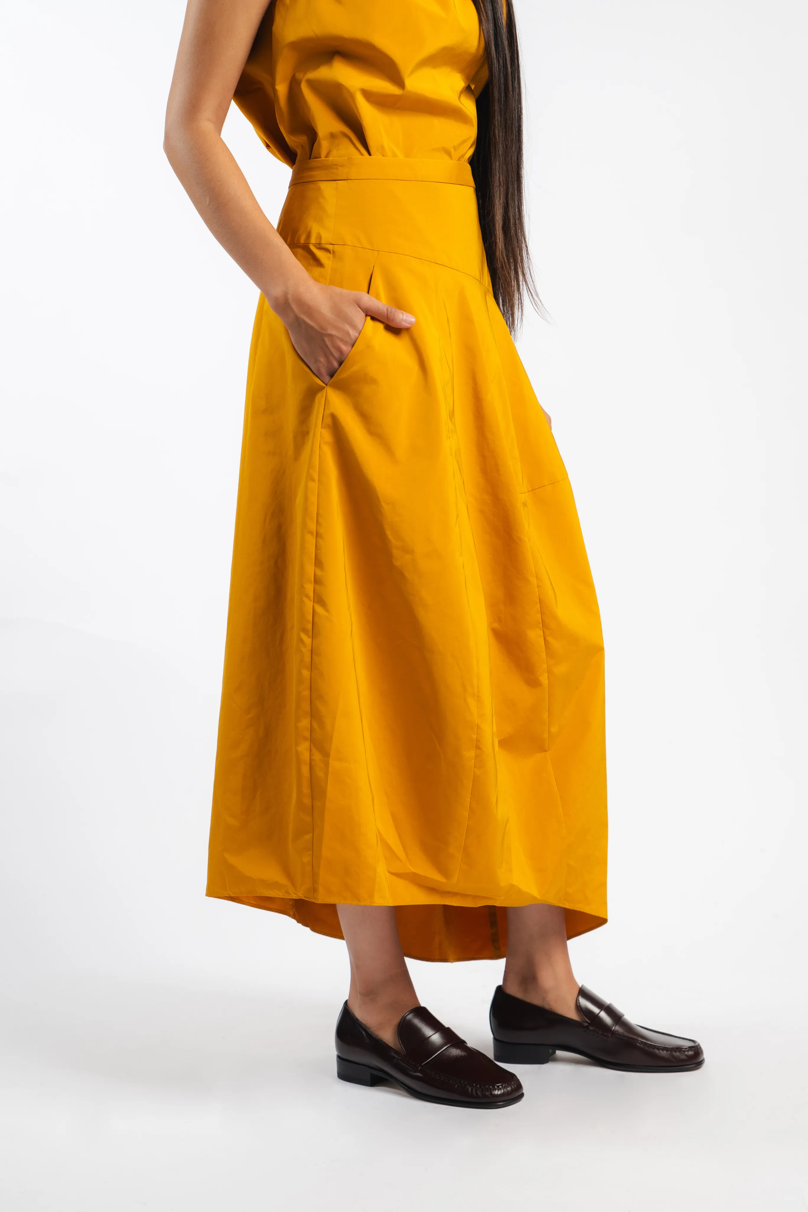 Chill Tones Nylon Asymmetrical Balloon Skirt