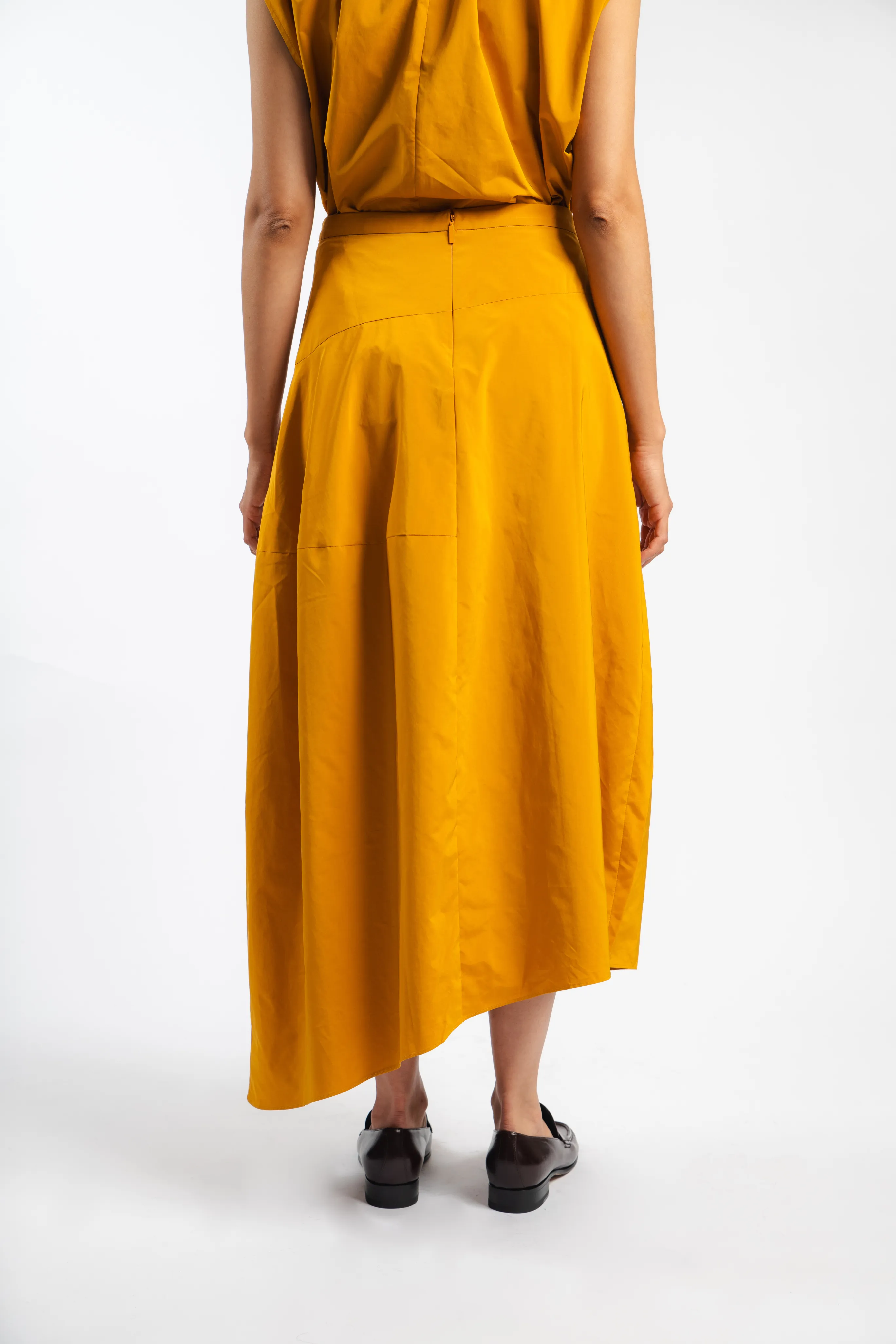 Nylon Asymmetrical Balloon Skirt Asymmetrical Cut