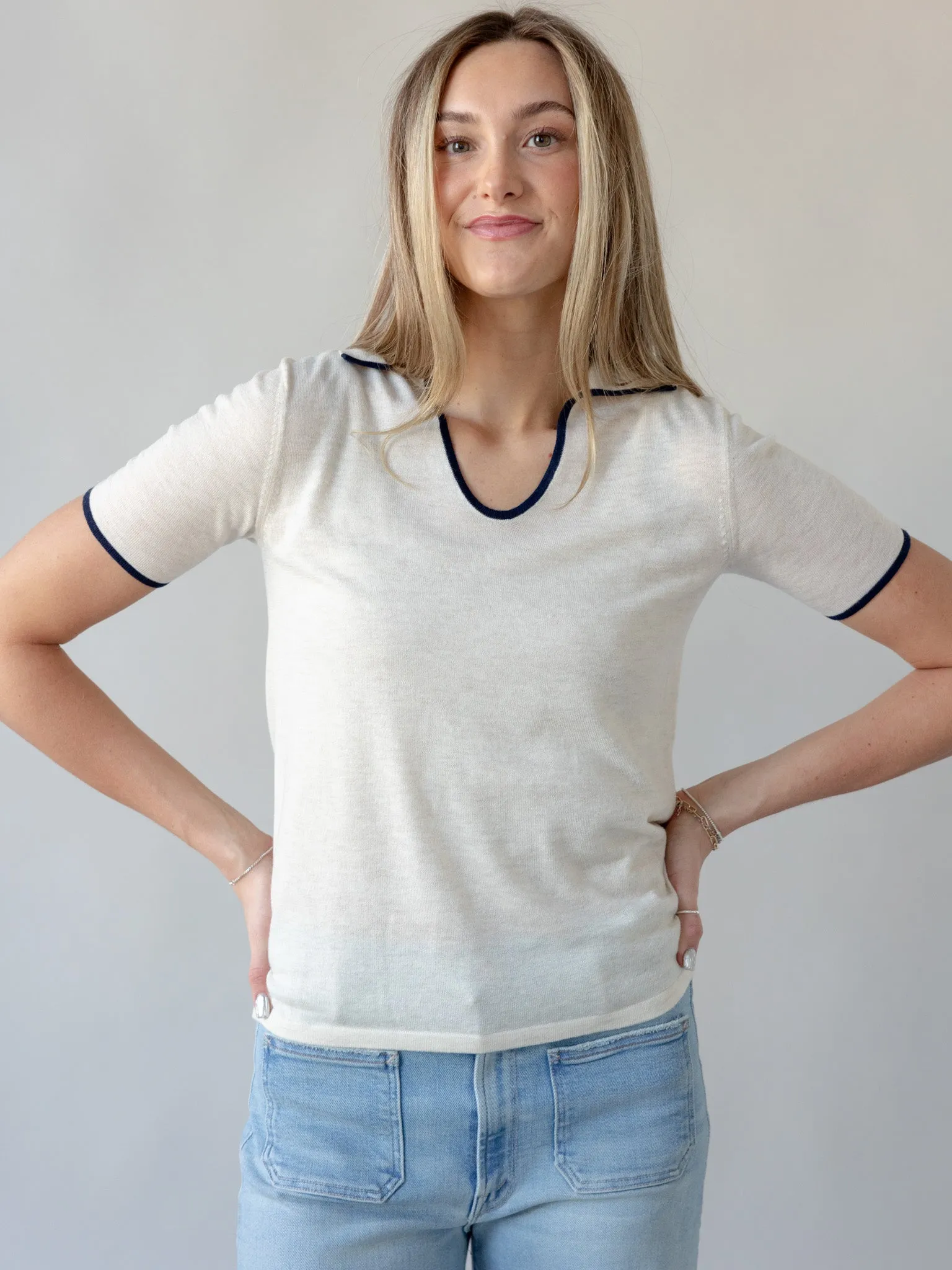 Trendy Look Watts Knit Polo - Ivory