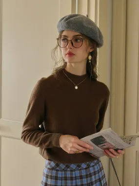 Kamari Mock Neck 100% Wool Slim Fit Knit Sweater Office Attire