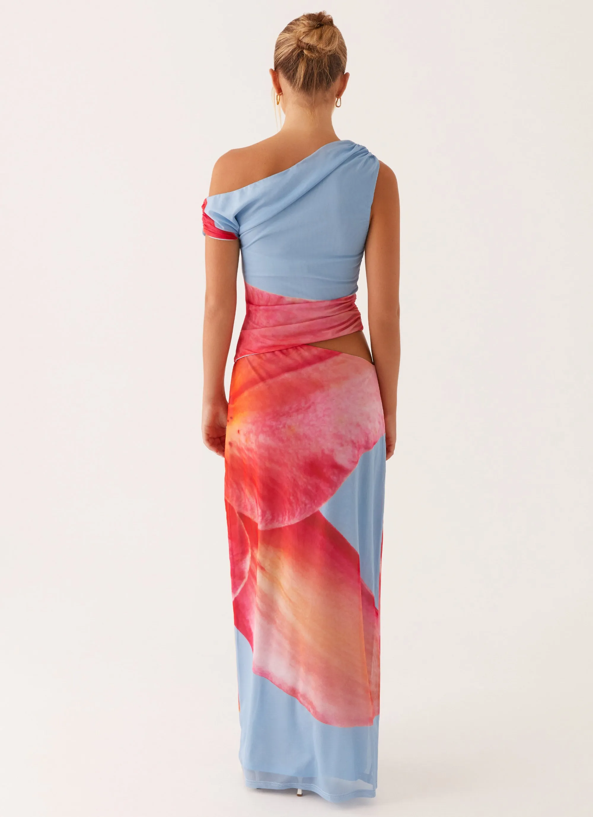 Santa Monica Maxi Dress - Blue Floral MoistureWickingTechnology
