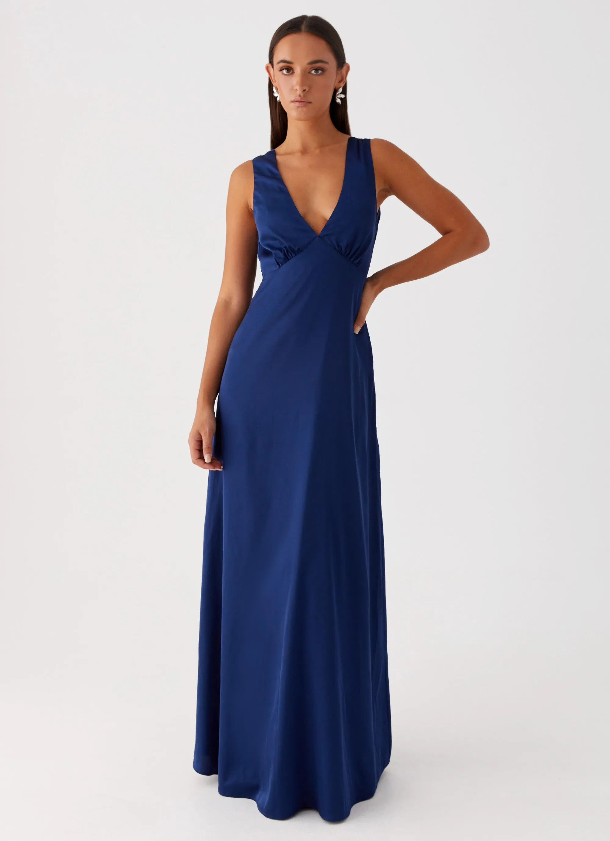 Easy Flow Fit For All Winnie Cowl Back Maxi Dress - Navy