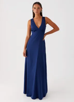 Easy Flow Fit For All Winnie Cowl Back Maxi Dress - Navy